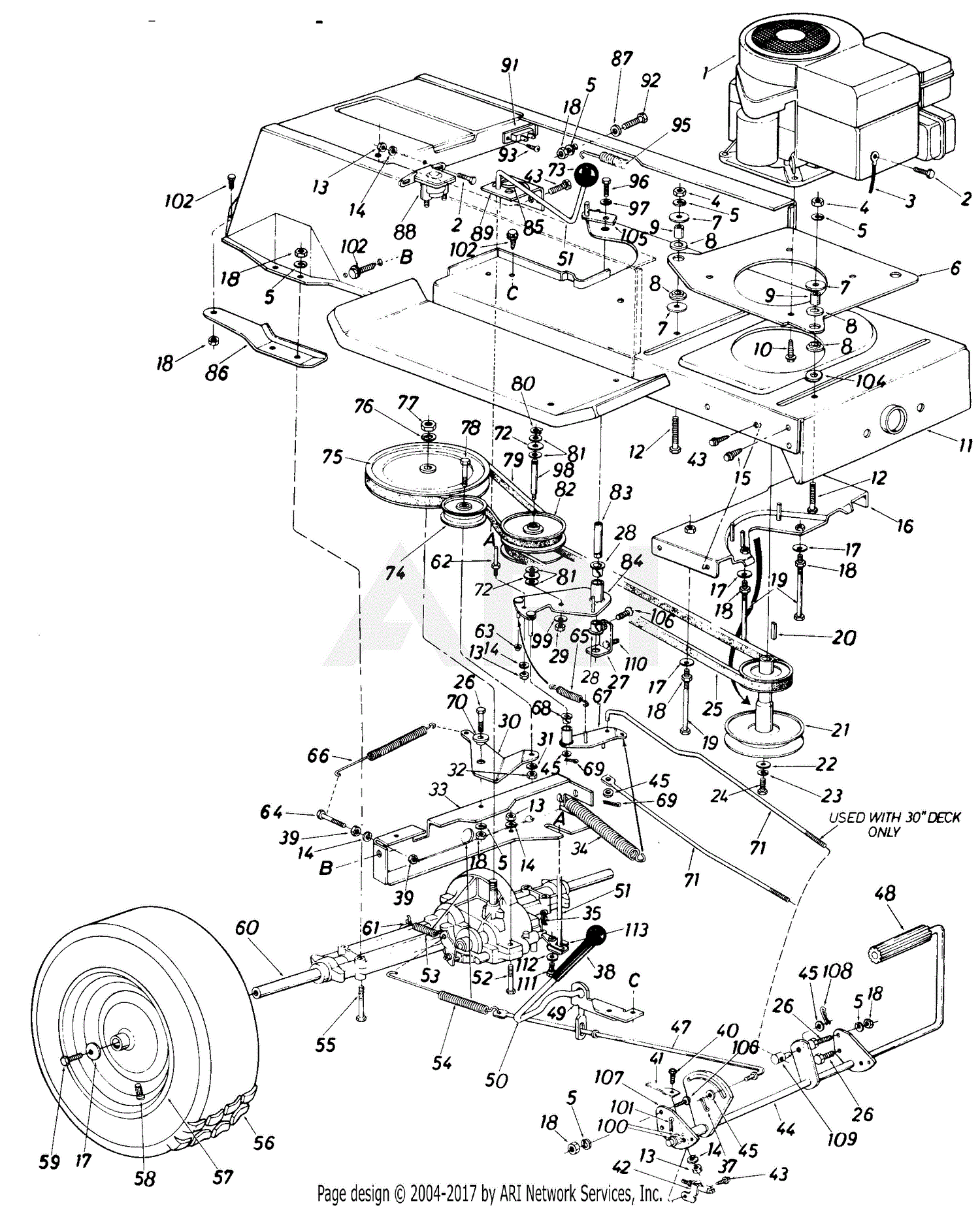 MTD 136-672-000 (1986) Parts Diagram for Parts