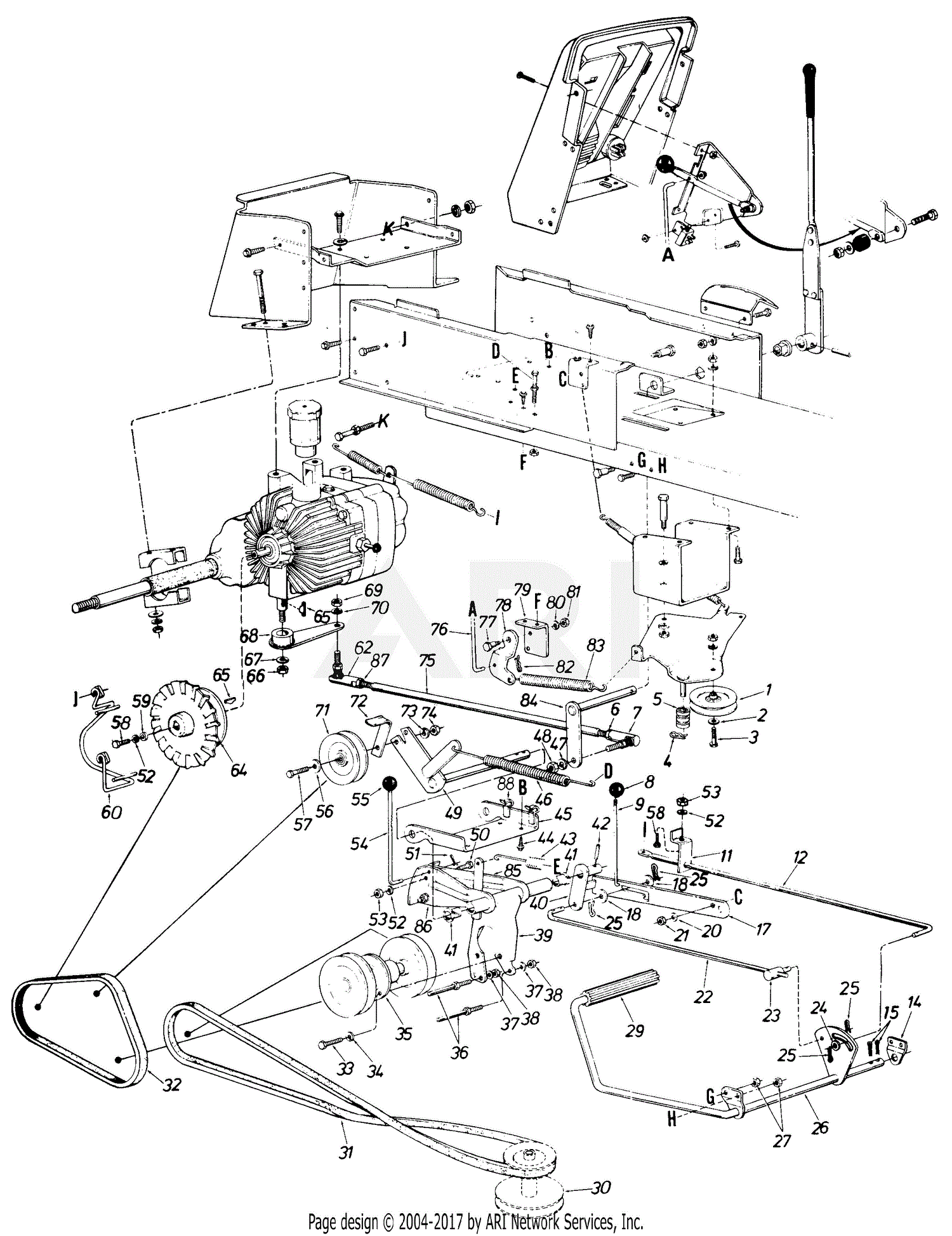 MTD 138786000 (1988) Parts Diagram for Parts