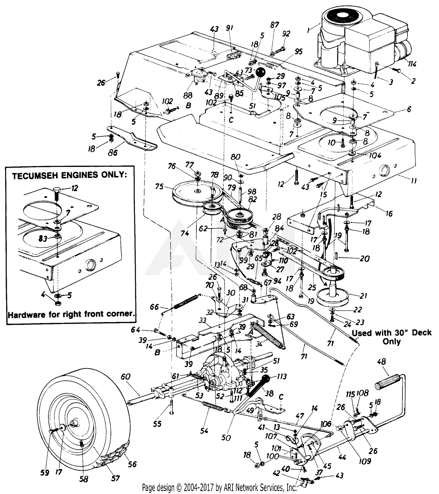 MTD 604-054 (1988) Parts Diagram for Parts