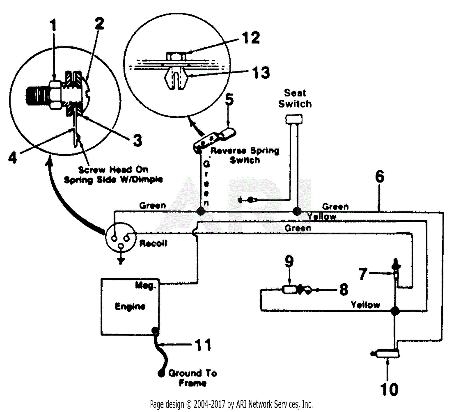 MTD 139-512-000 (1989) Parts Diagram for Electrical