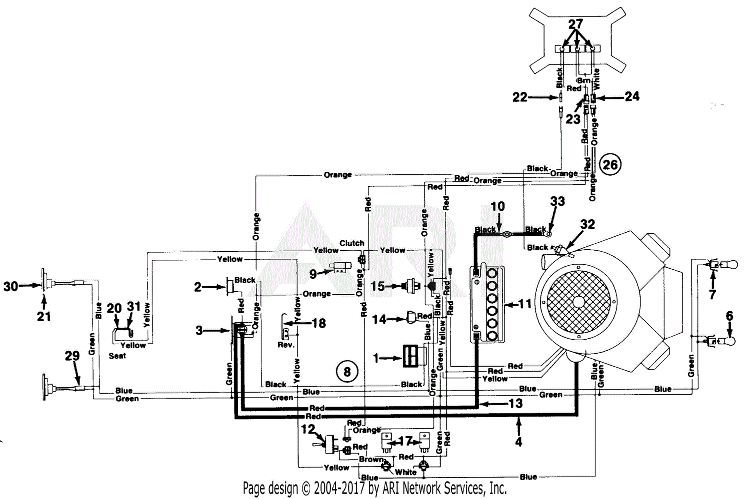 MTD 130784G (1990) Parts Diagram for Electrical