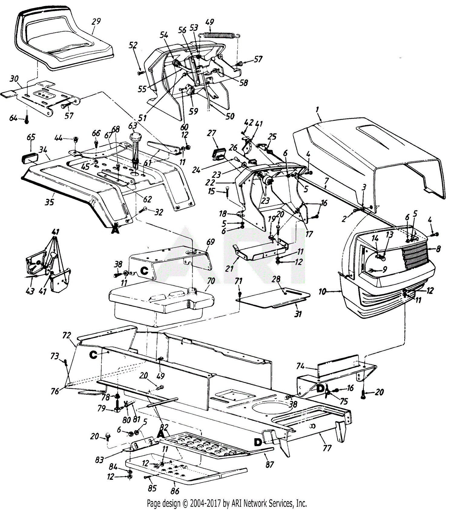 MTD MTD Mdl 130-800H045 Parts Diagram for Parts