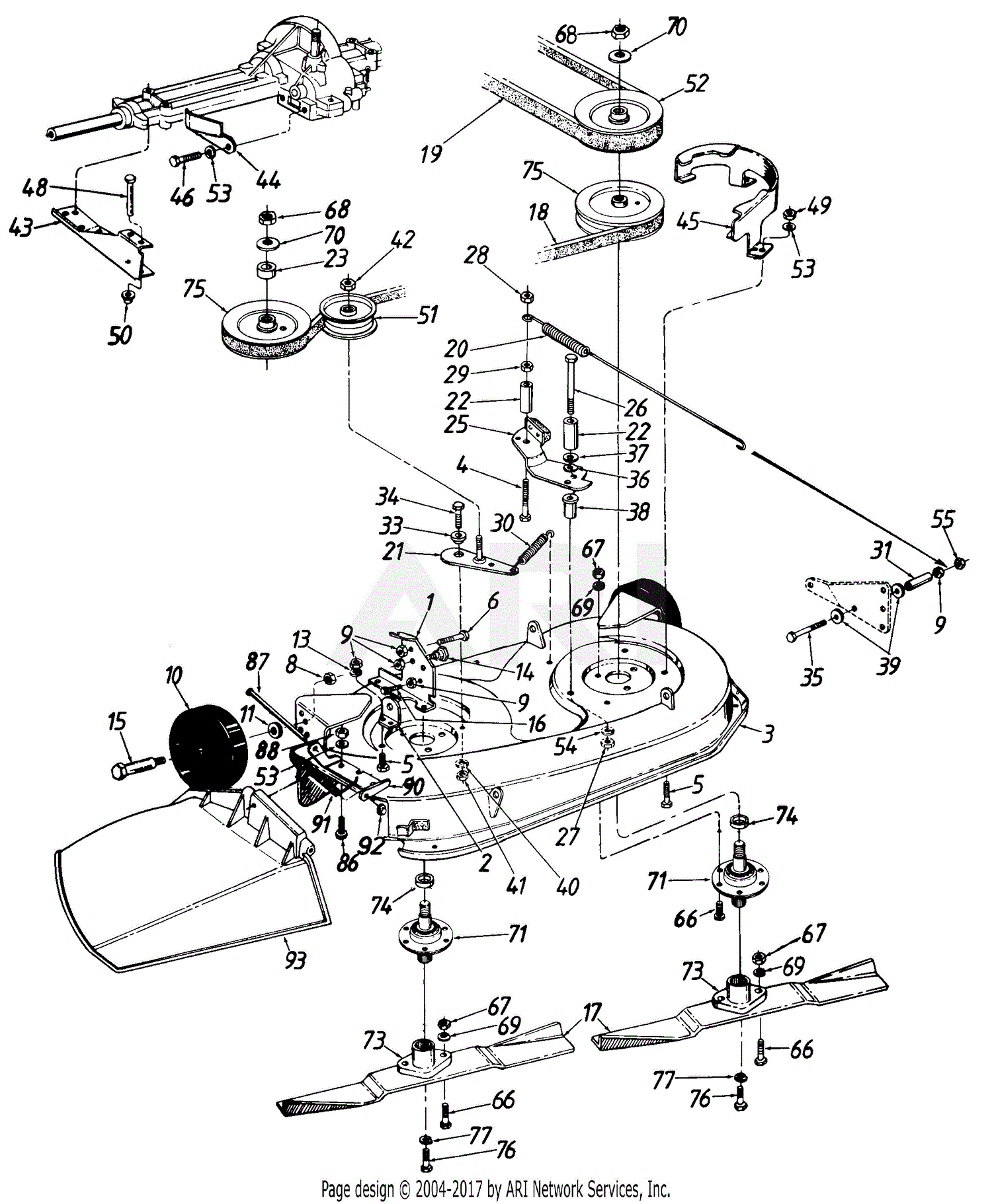 Mtd 131-525-000 (deck D) (1991) Parts Diagram For 32