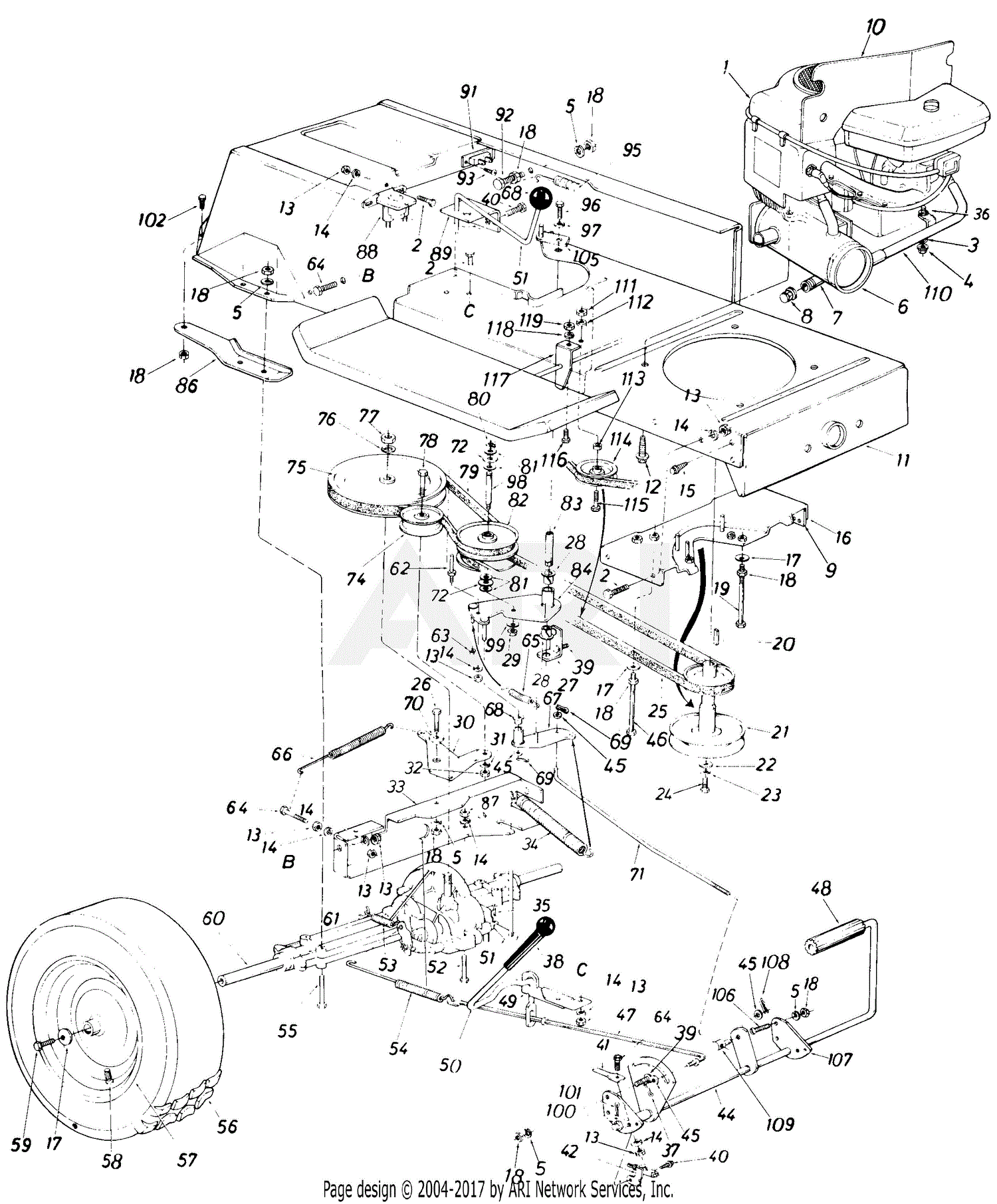 MTD 135-705-026 (1985) Parts Diagram for Parts06