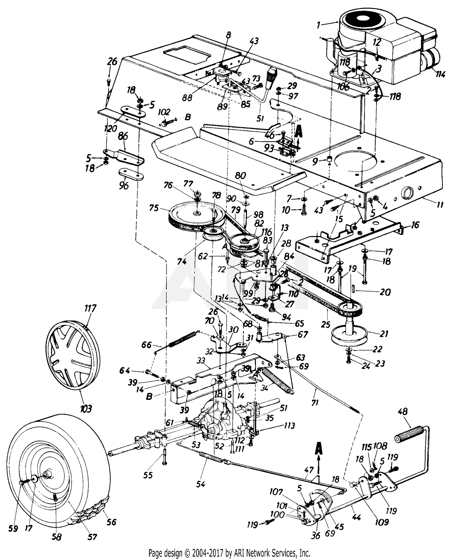 MTD MTD LT 12.5/38 Mdl 131-662F118/SWC# 28217 Parts Diagram for Parts
