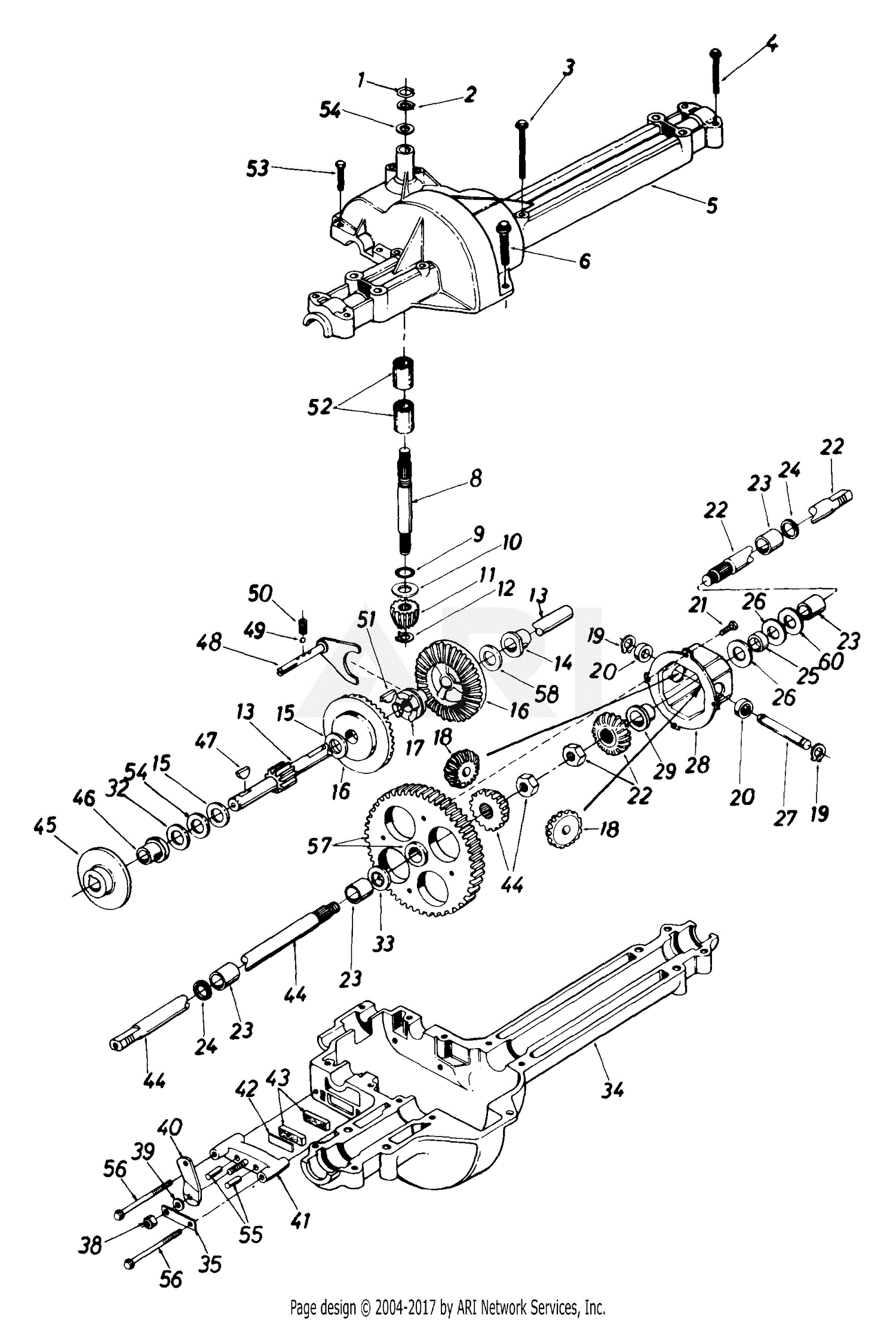 MTD 132-322D054 (481-1998) (1992) Parts Diagram for Transaxle Assembly ...