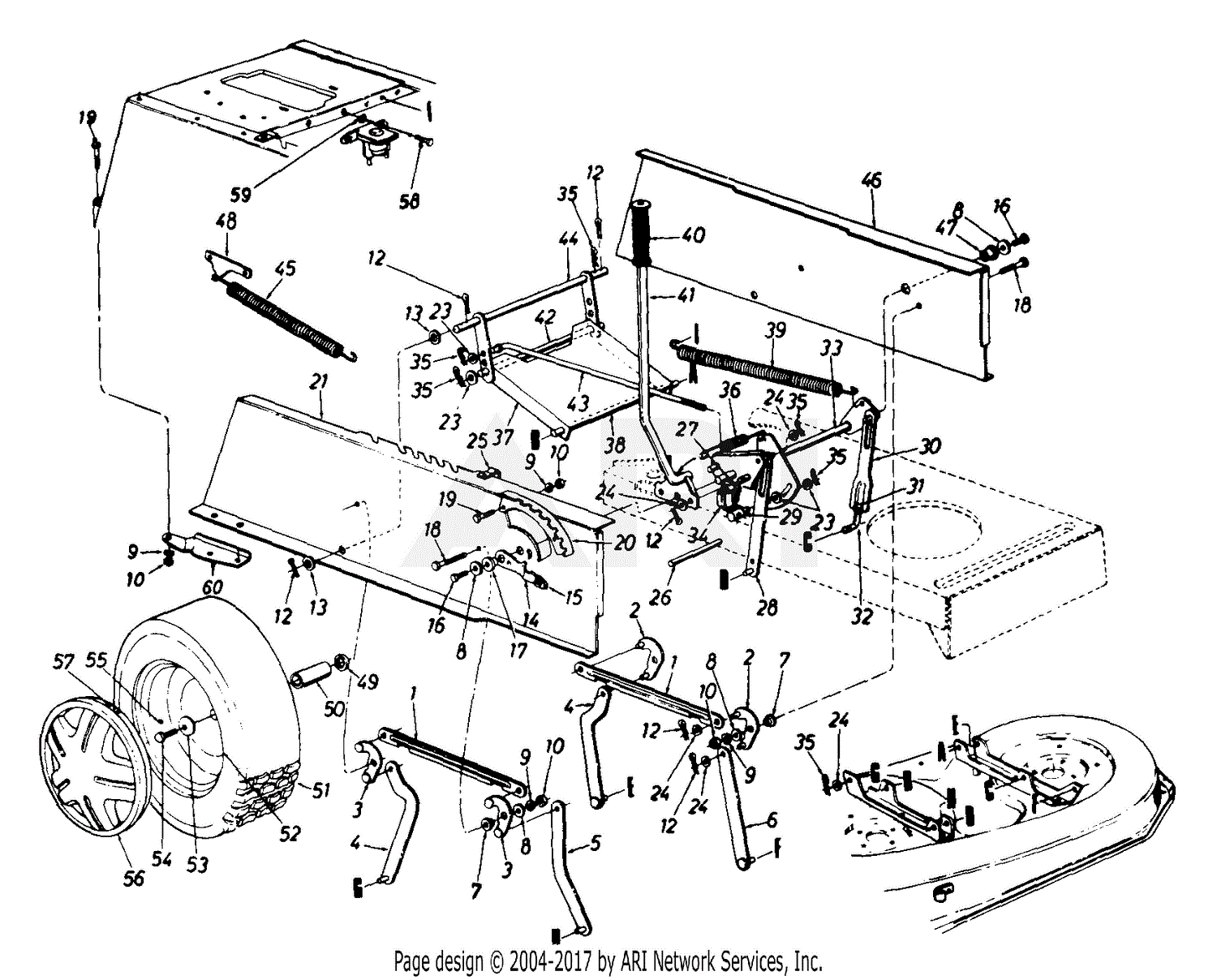 MTD 132-729G000 (1992) Parts Diagram for Deck Hanger Assembly