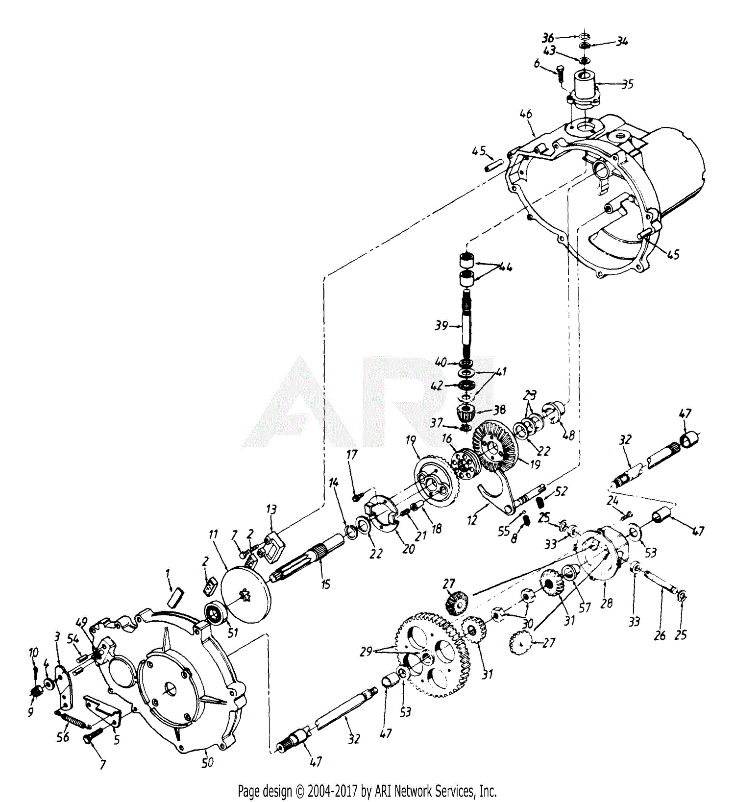 MTD 133M617G331 (0438804) (1993) Parts Diagram for Transaxle Assembly