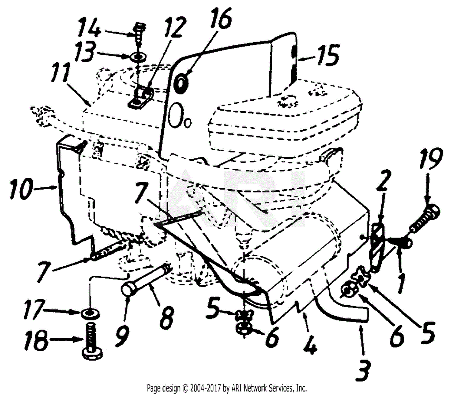 MTD 135O765N013 (1995) Parts Diagram for Engine/Heat Shield