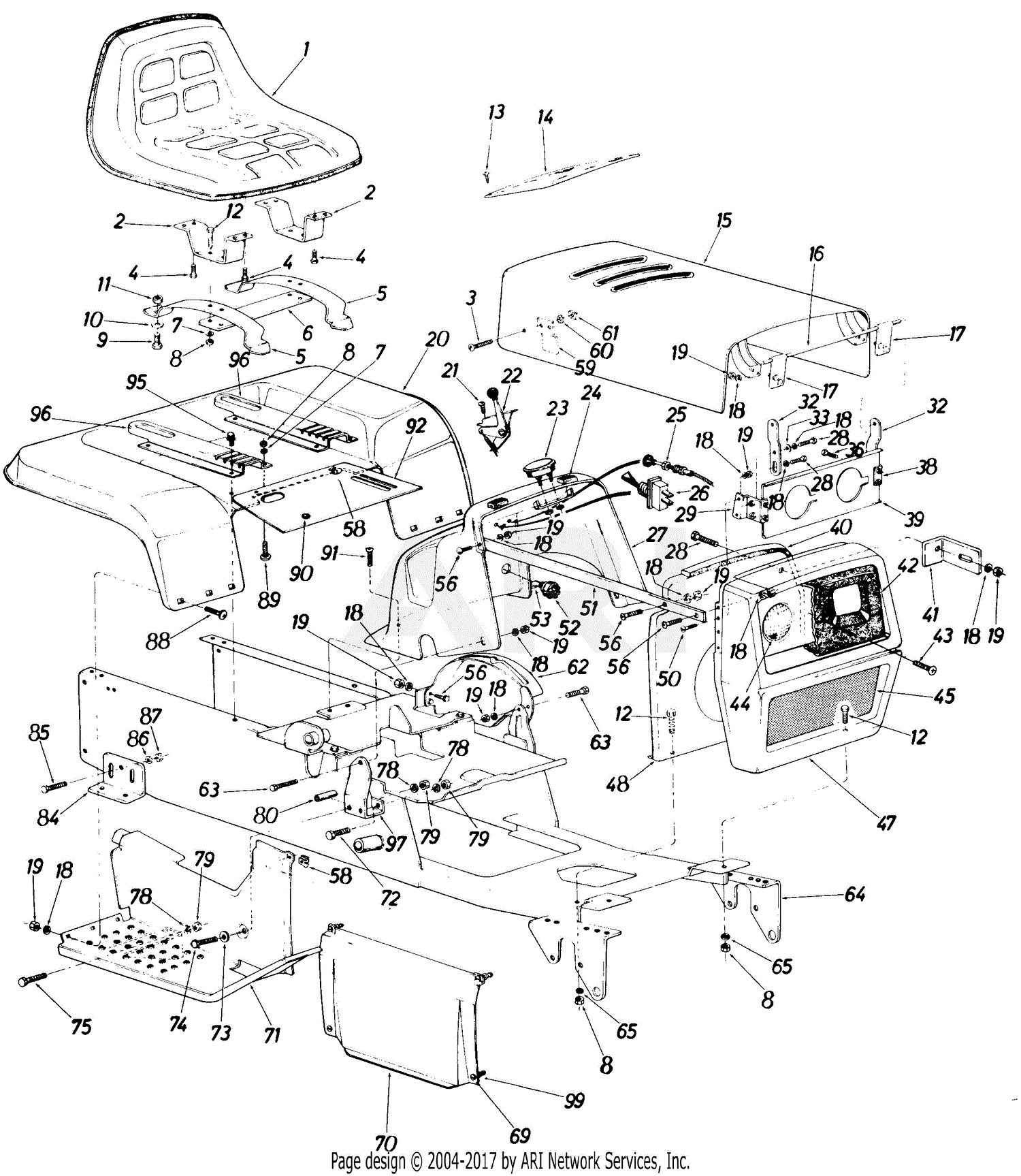 MTD 145-995-096 (1985) Parts Diagram for Hydrostatic