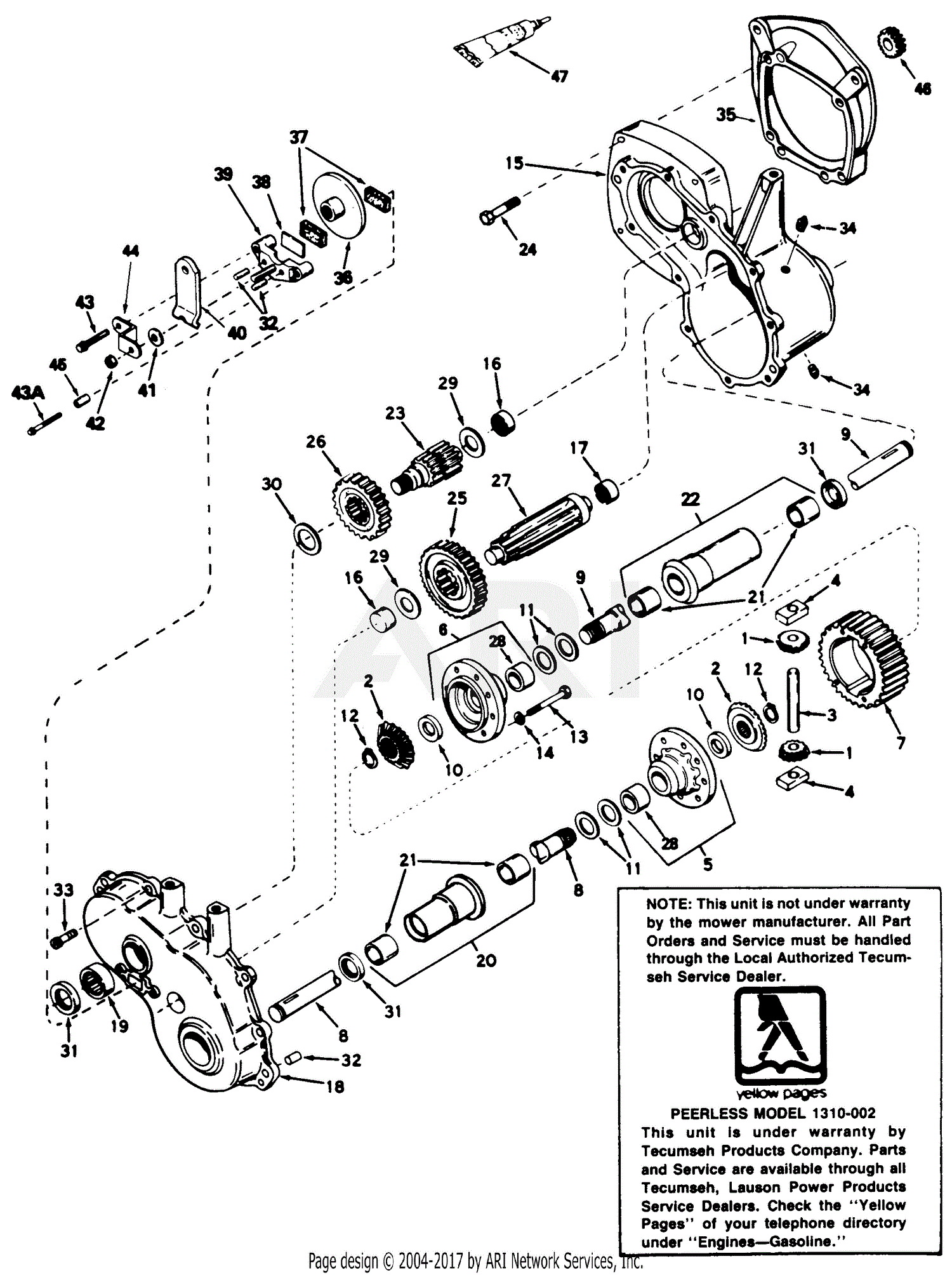 MTD 148-847-000 (1988) Parts Diagram for Transaxle