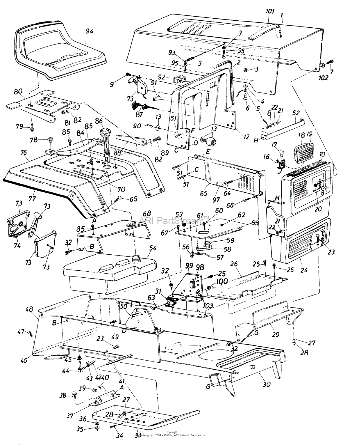 34 Mtd Lawn Tractor Parts Diagram