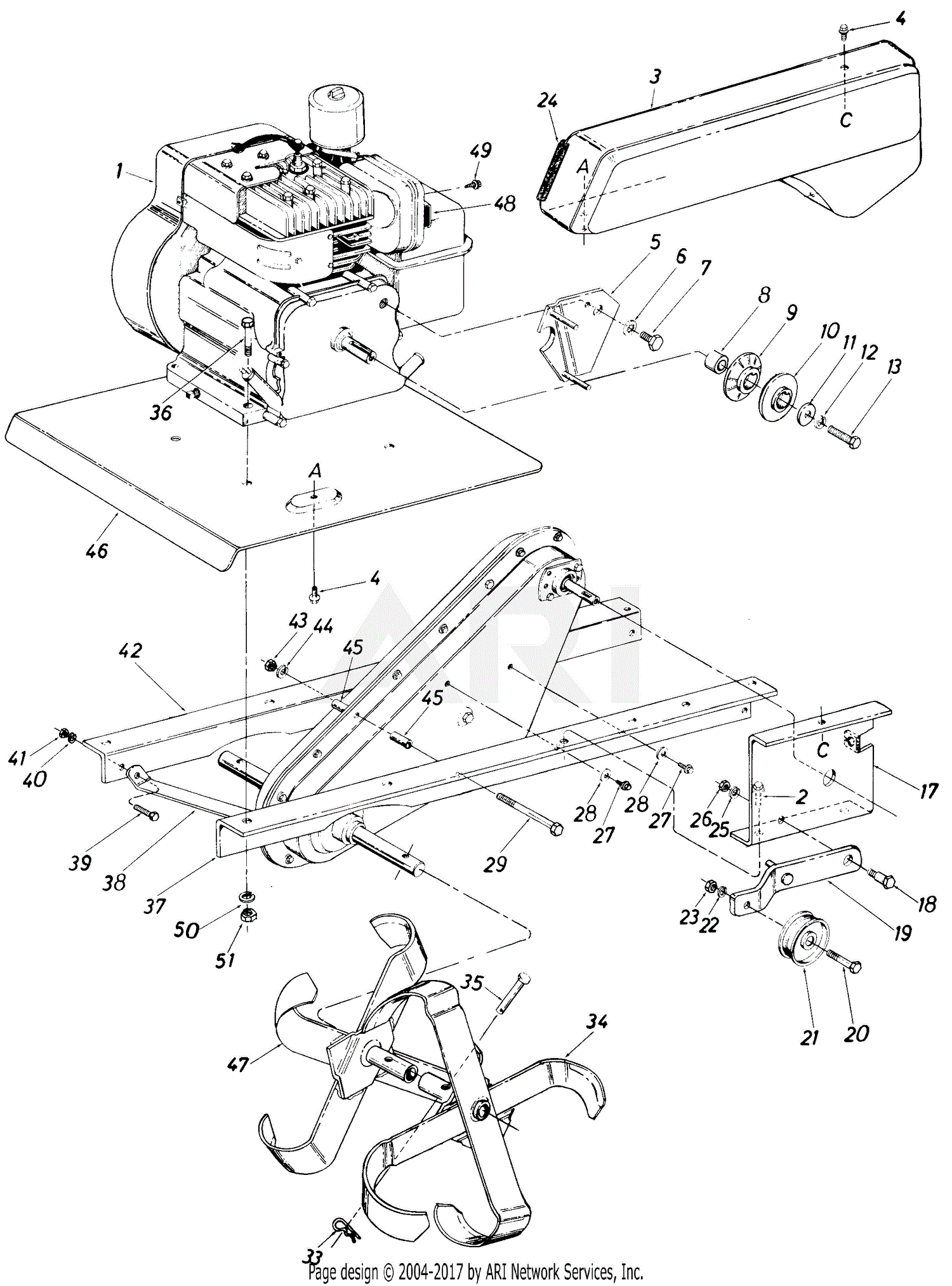 MTD 21310S (1985) Parts Diagram for Tiller