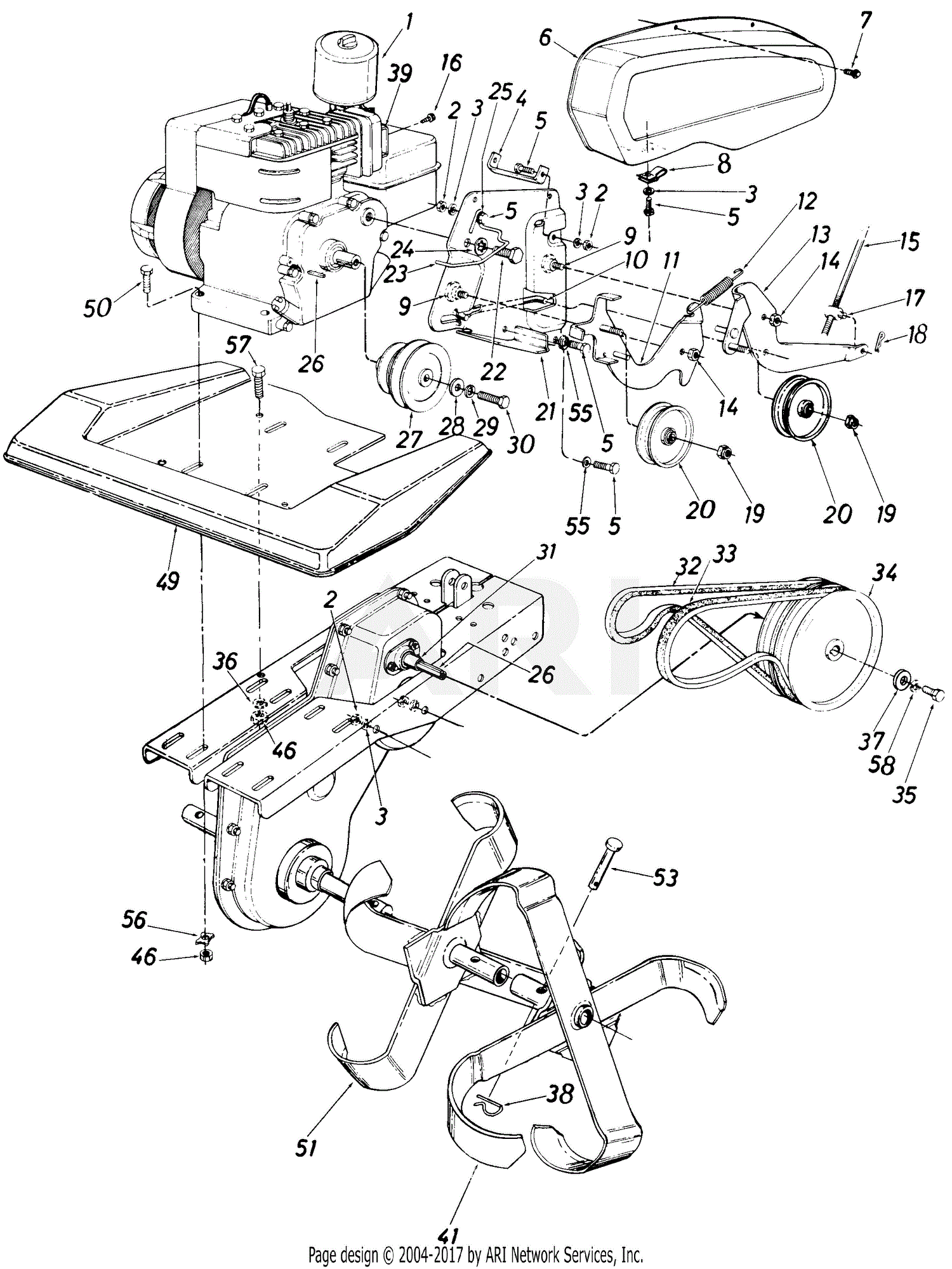 Mtd Yard Machine Tiller Parts Diagram