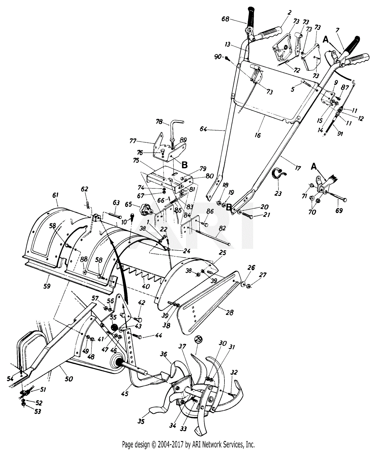 MTD 219-405-015 (1989) Parts Diagram for Parts