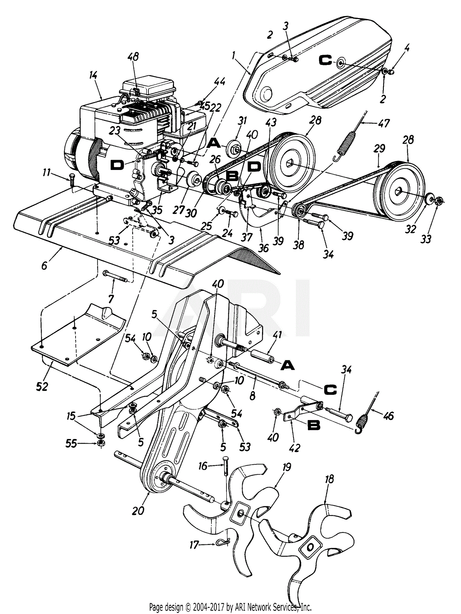 MTD 215-390-000 (1995) Parts Diagram for Lower Assembly