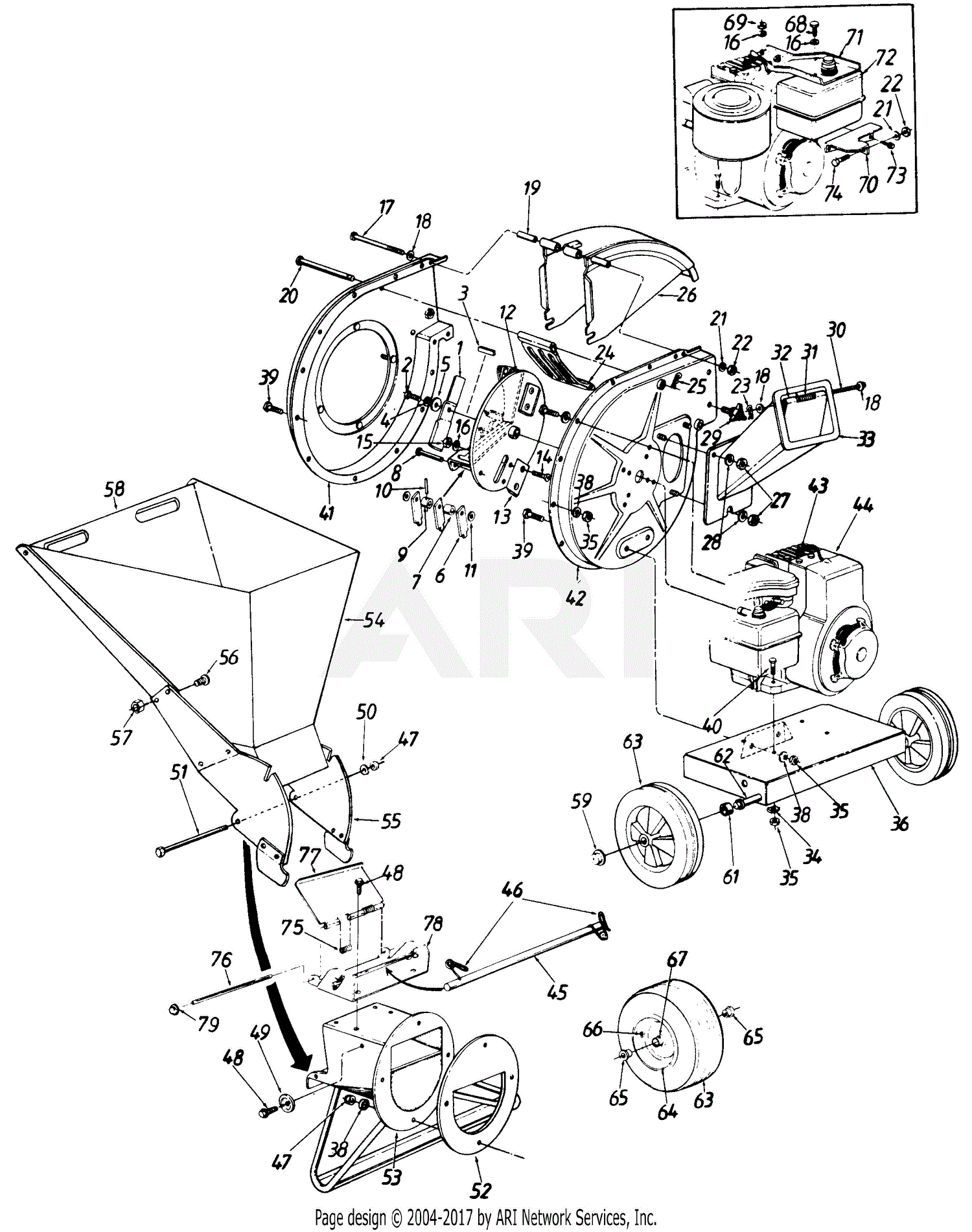 MTD 240640 (1990) Parts Diagram for Shredder