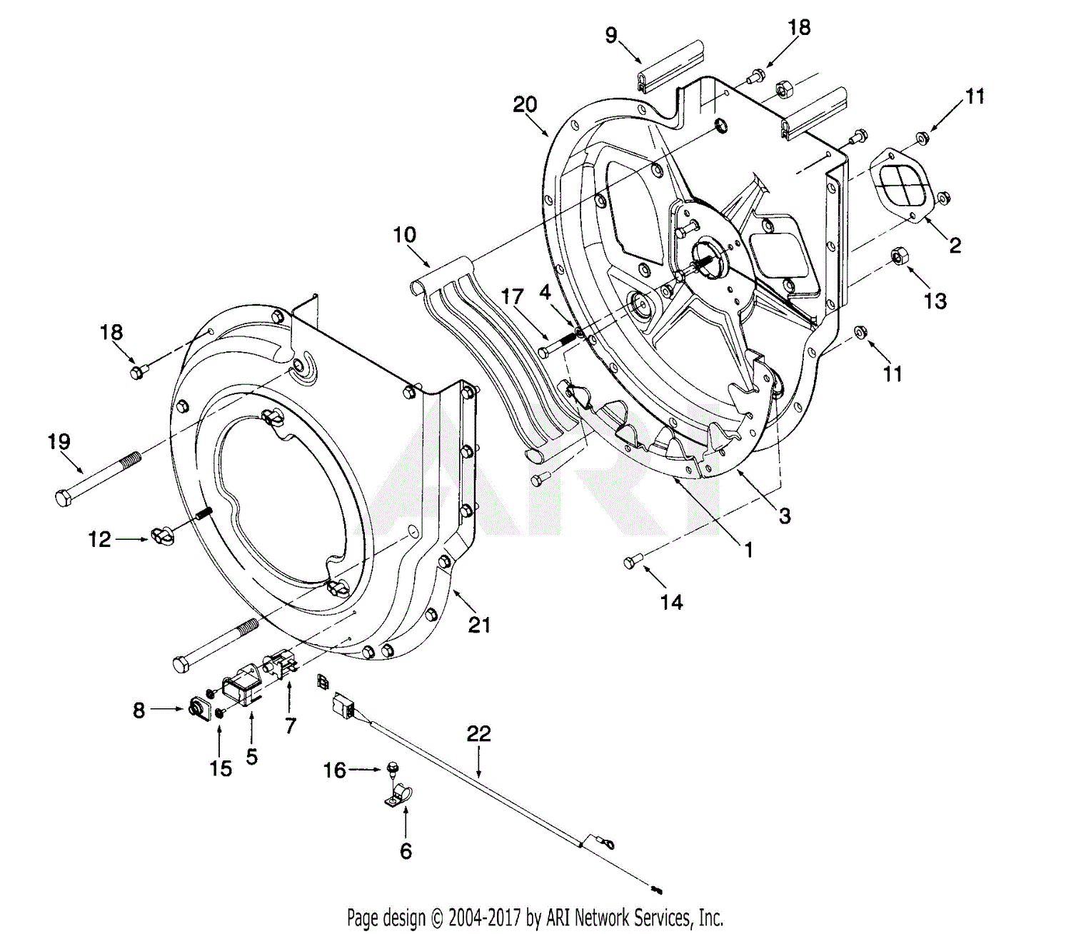 Mtd 247 103a401 1997 Parts Diagram For Flail Housing Assembly 9295