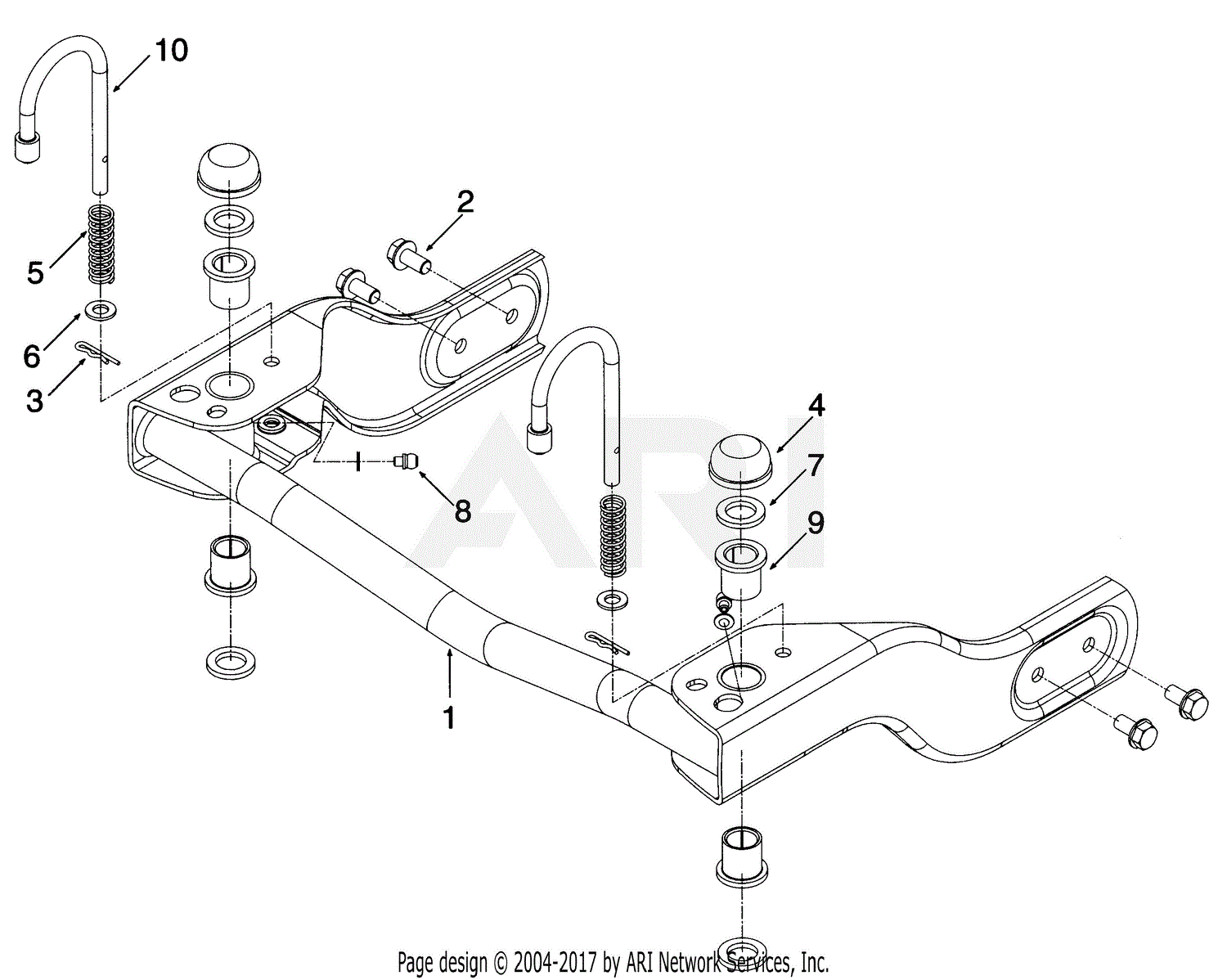 Mtd 247 103a401 1997 Parts Diagram For Front Wheel Bracket Assembly 4733