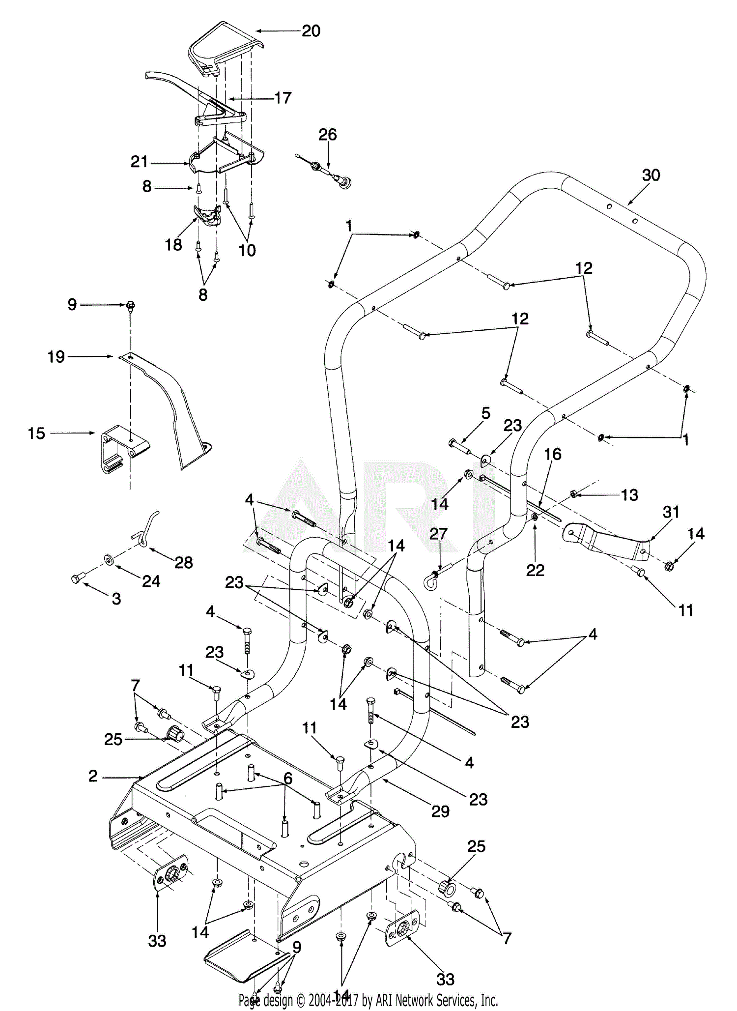 Mtd 247 203b401 1997 Parts Diagram For Frame Assembly 4569