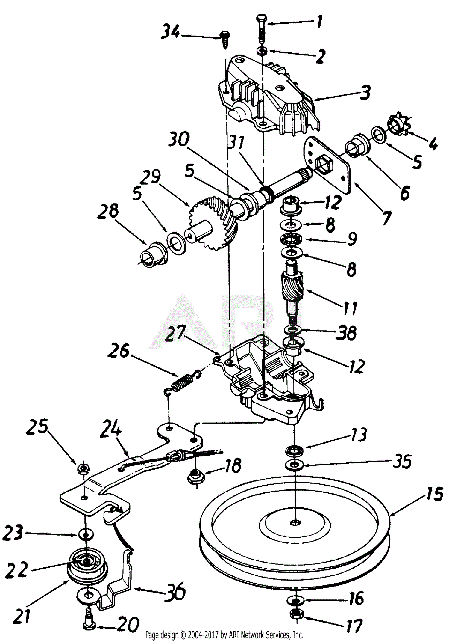 MTD 247-203B401 (1997) Parts Diagram for Idler Bracket Assembly