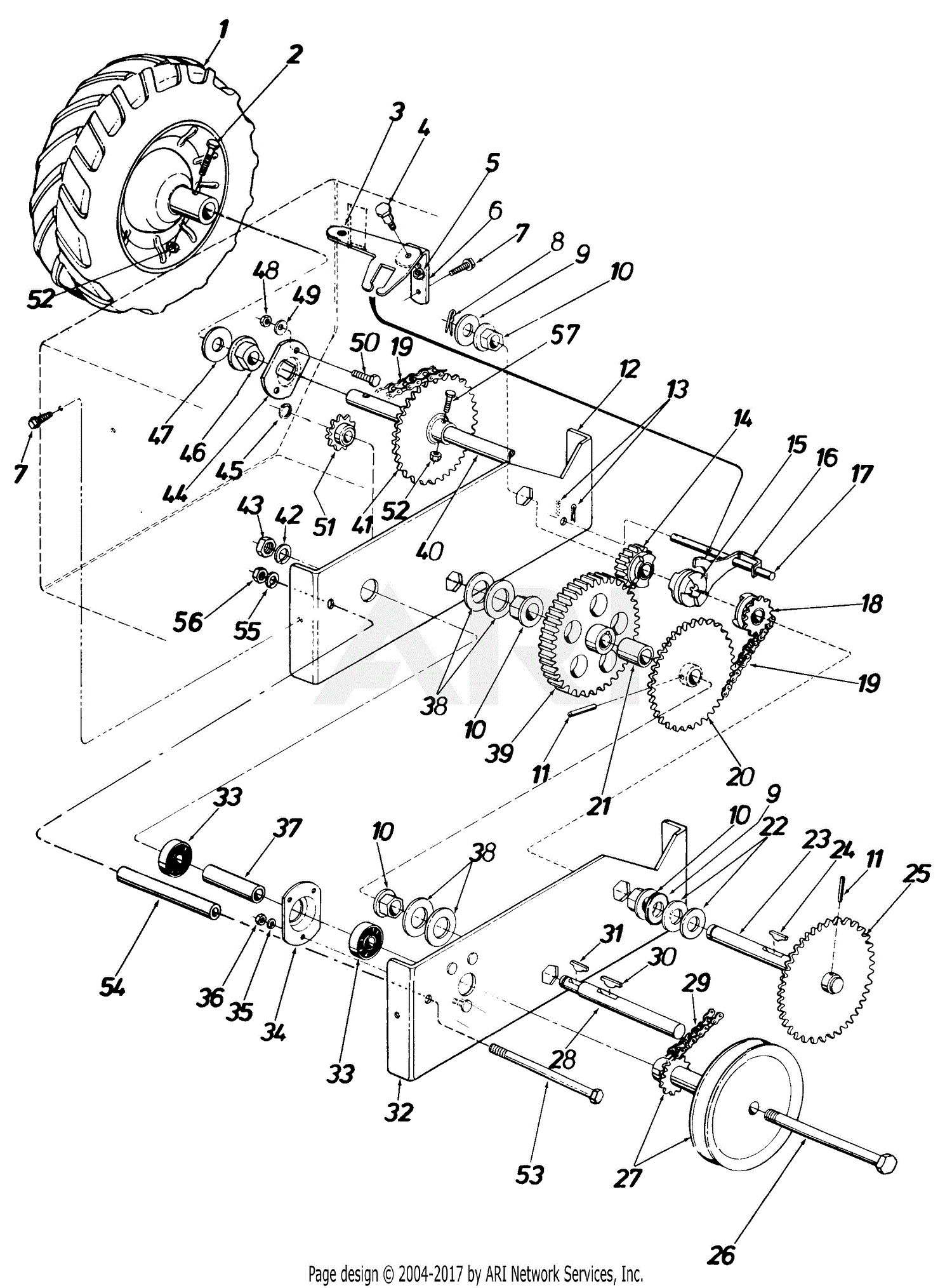 MTD 31250S (1985) Parts Diagram for Snow