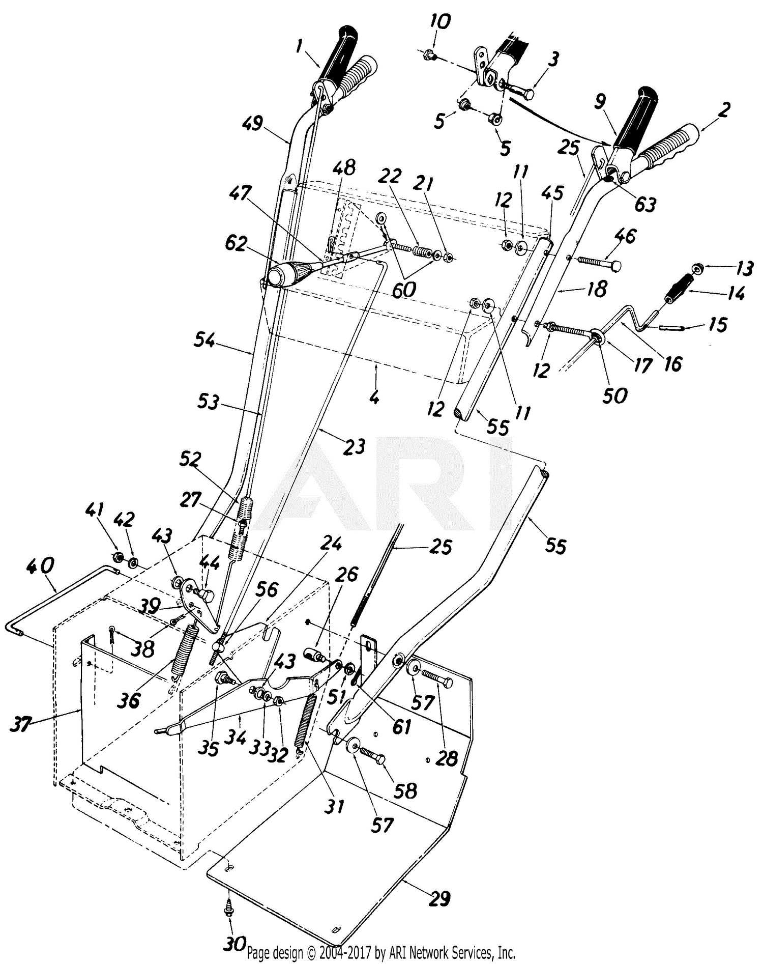 MTD 550-054 (1988) Parts Diagram for Parts, Snow Thrower