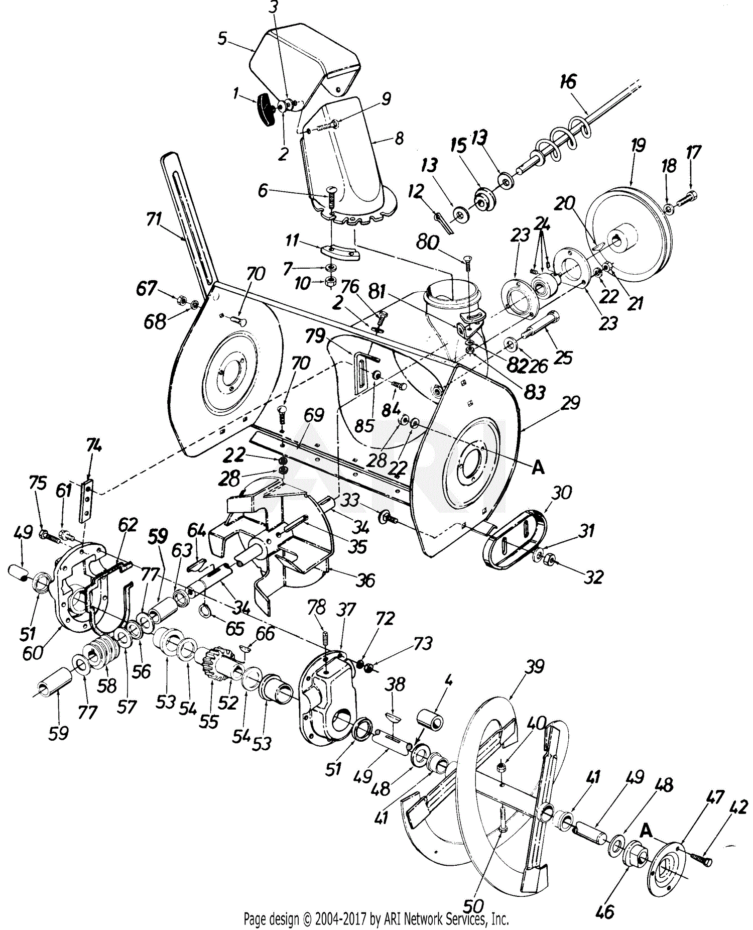 MTD 850-105 (1988) Parts Diagram for Parts, Snow Thrower