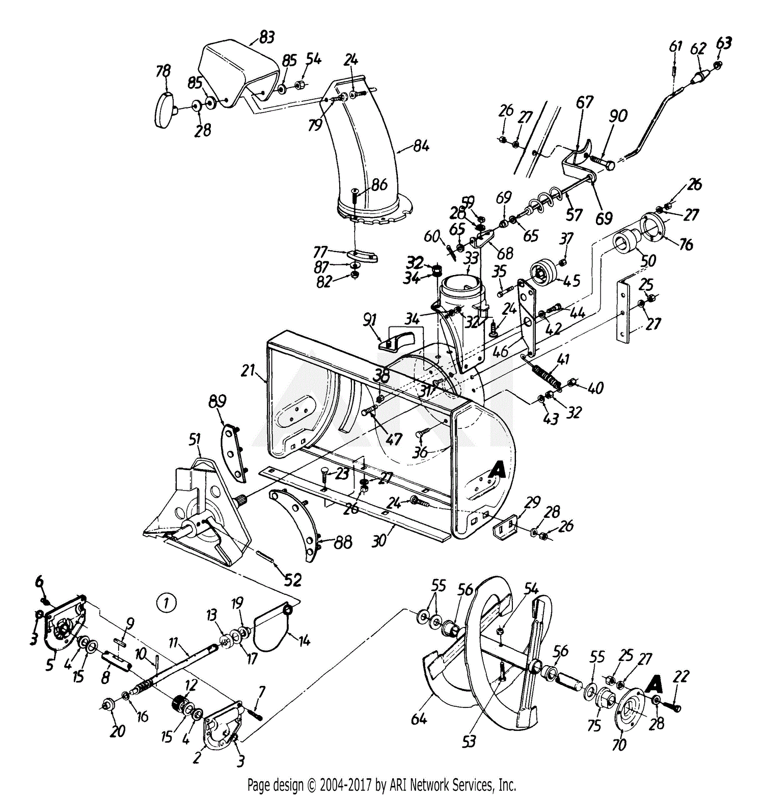Mtd 313 610e088 Tmo 3525302 1993 Parts Diagram For Worm Drive Assembly