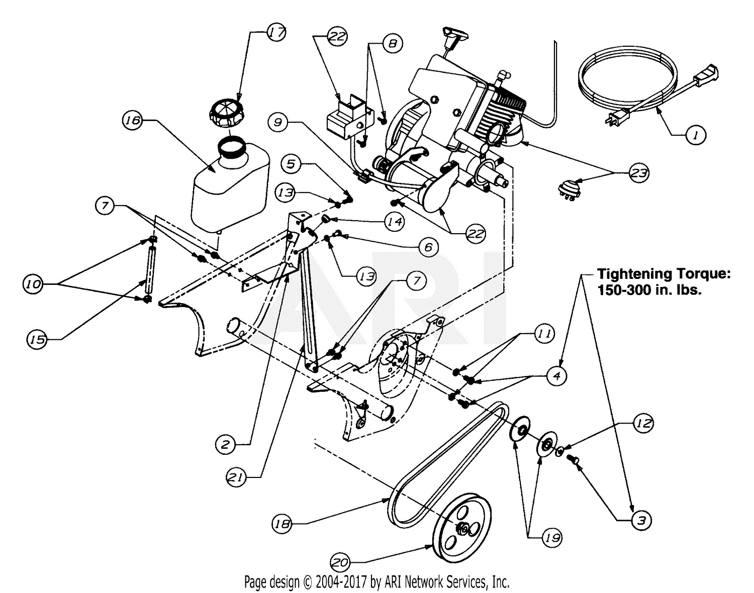 MTD 315E150000 (1995) Parts Diagram for Engine & VBelt