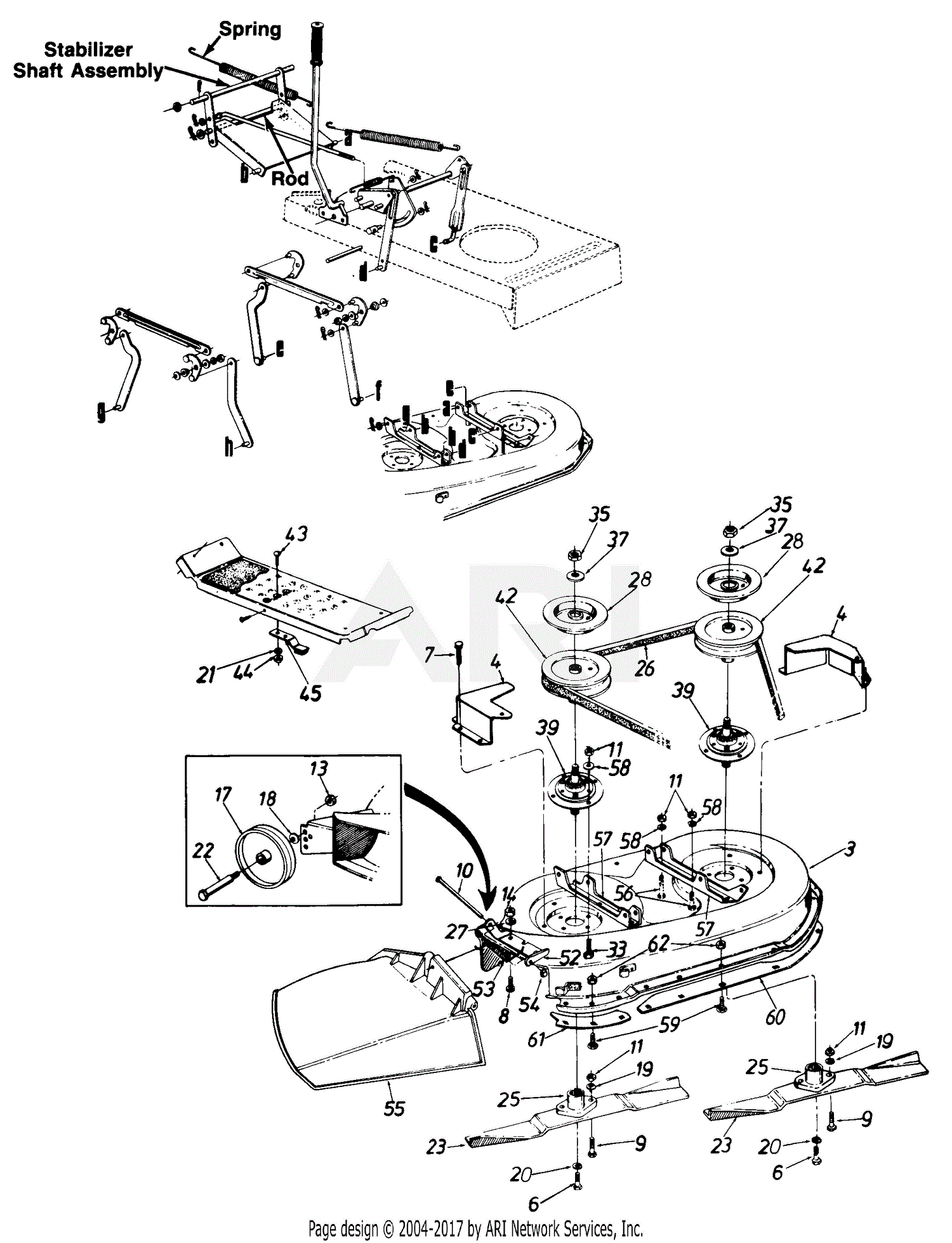 MTD Ranch King Mdl 131 650G205 Parts Diagram for Deck G