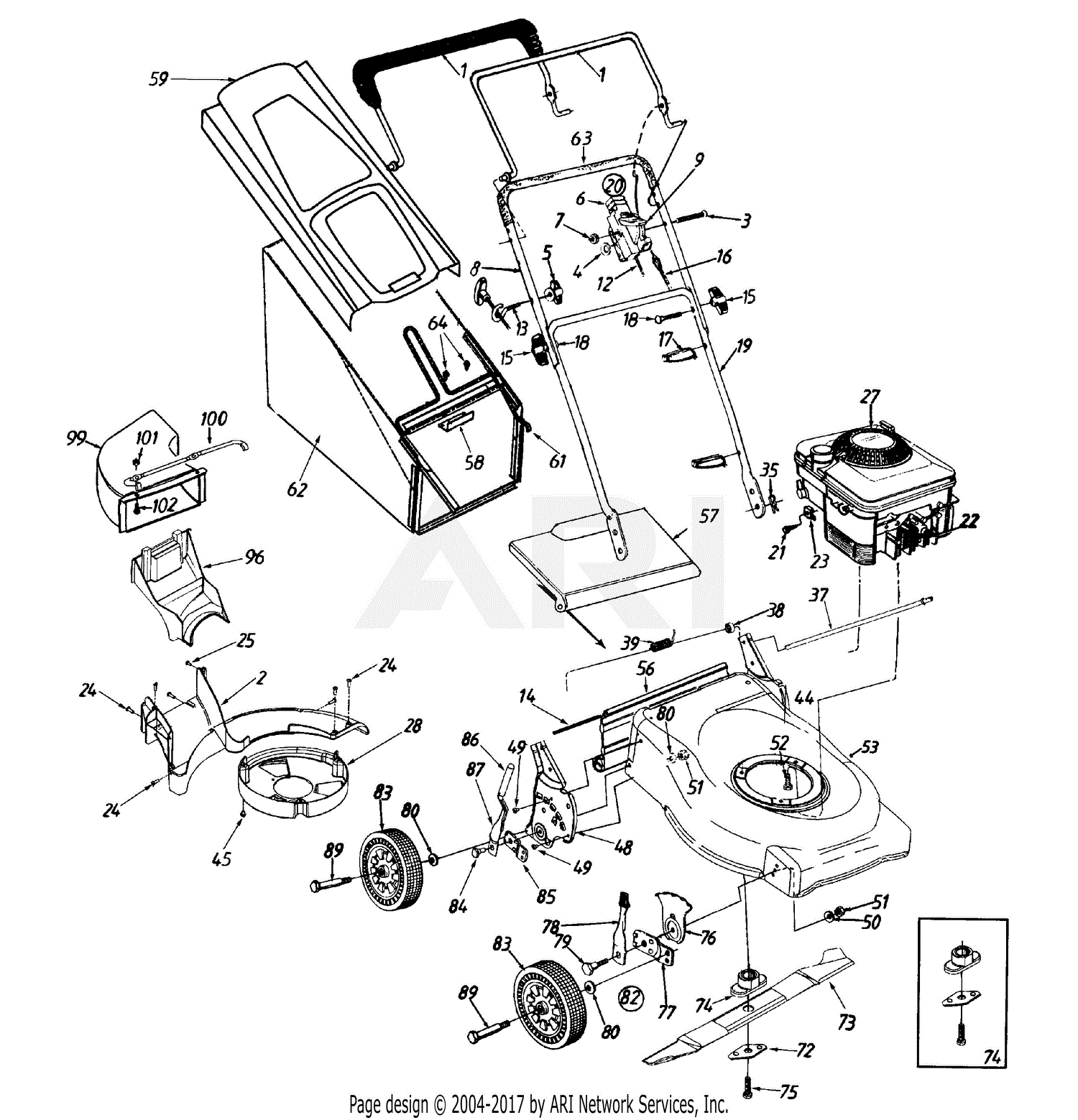 MTD 11A-326F013 (1997) Parts Diagram for General Assembly