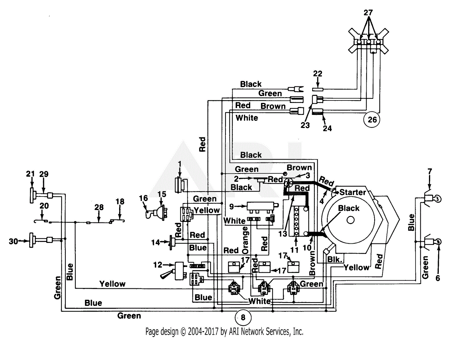 MTD Sentar Mdl 139-784-135/5Z028-1A Parts Diagram for Electrical