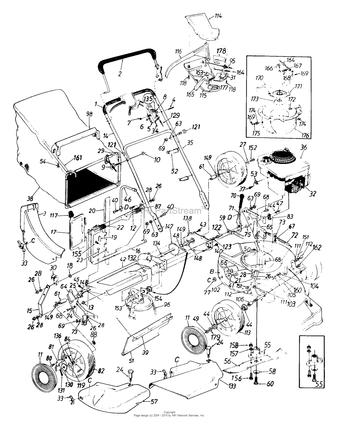 MTD 122-848R105 (39725) (1992) Parts Diagram for General Assembly