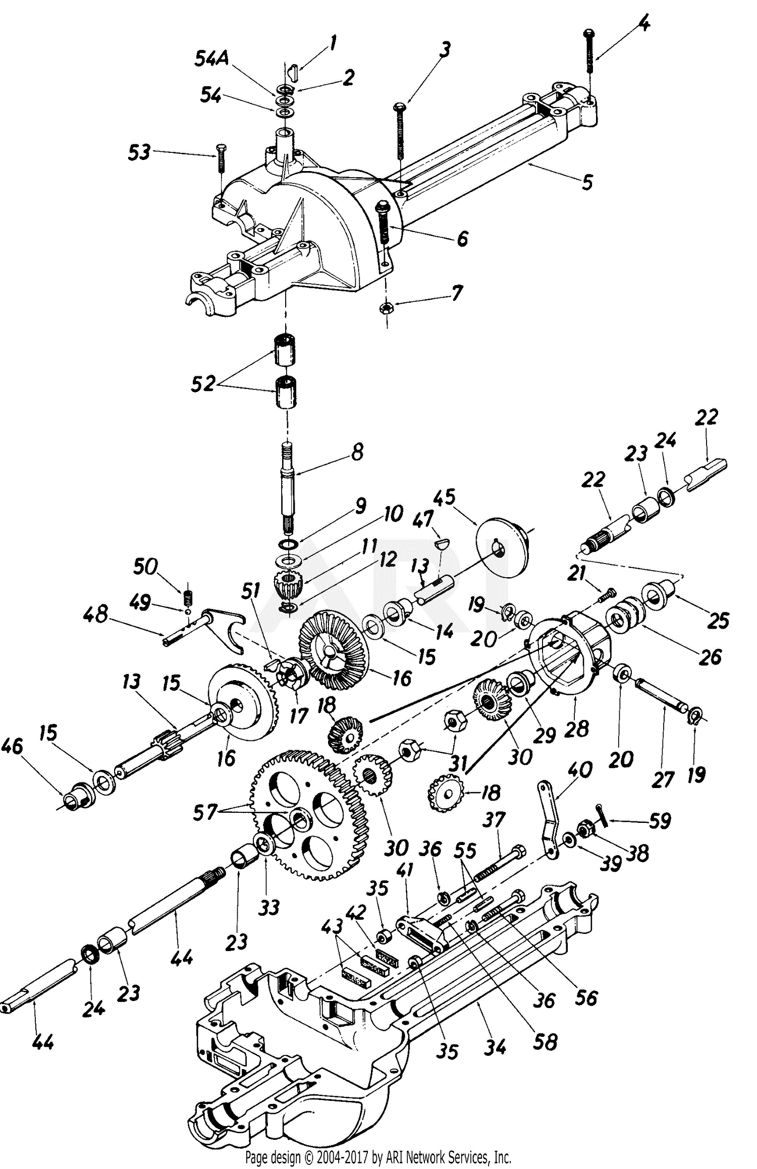 MTD Servistar SSR 704 Parts Diagram for Single Speed Transaxle Right Hand