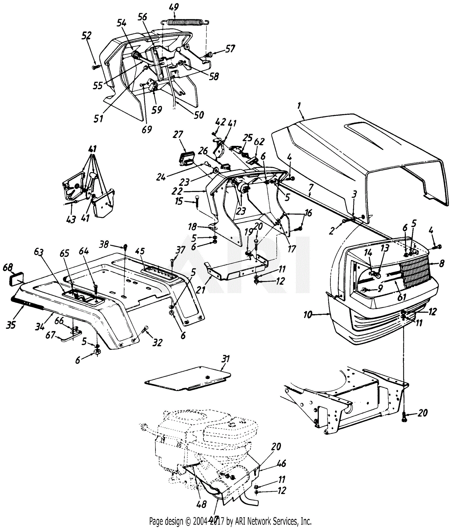 MTD Signature 2000 Mdl TMO-33954A Parts Diagram for Parts