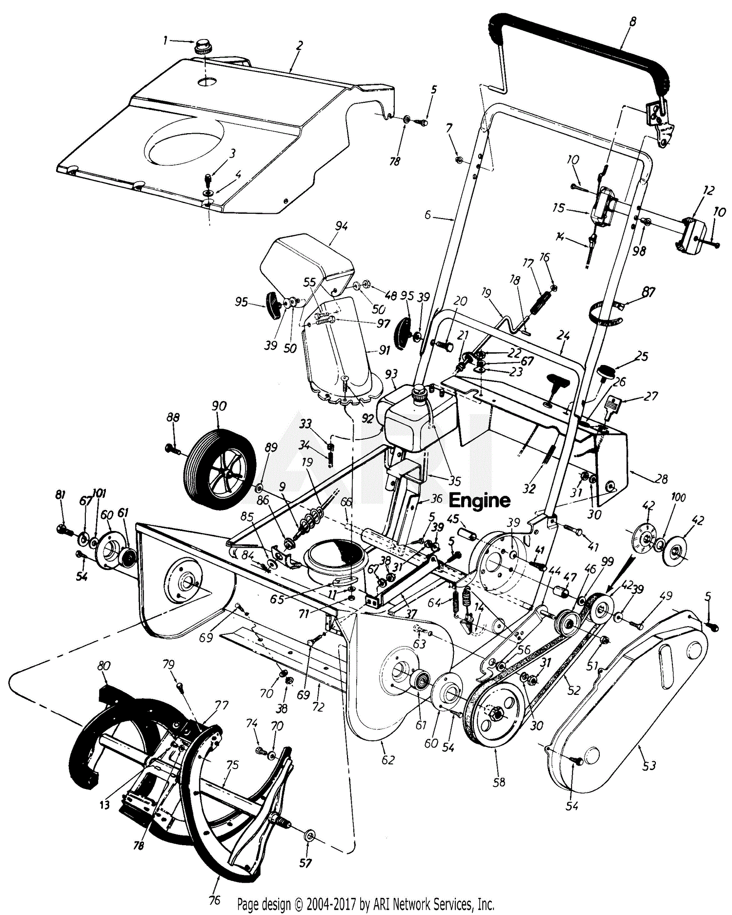 MTD Snow Champ Mdl PJ 602/8431 Parts Diagram for Parts