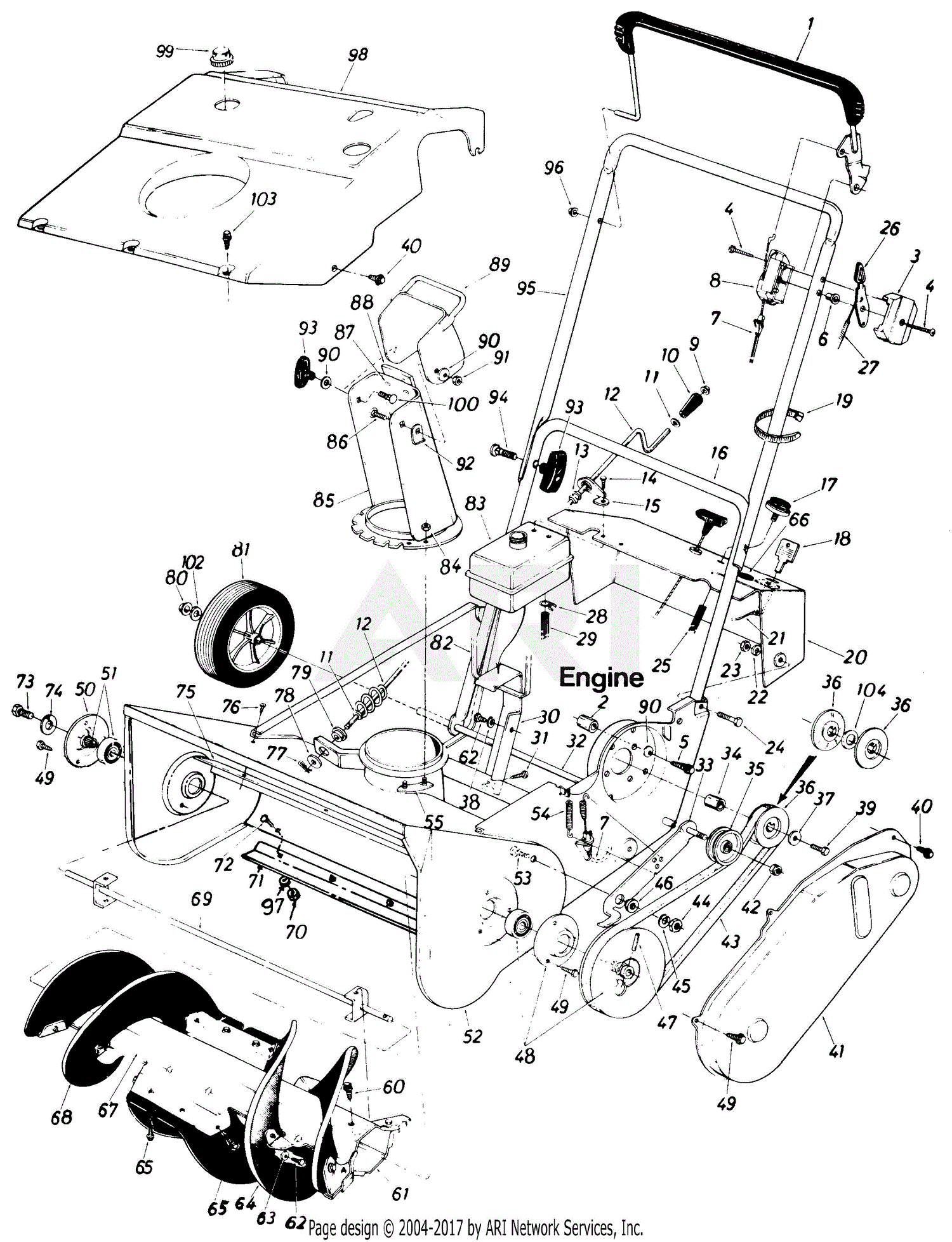 MTD MTD Snowflite 316-150-120 Parts Diagram for Parts bobcat 610 parts diagram 