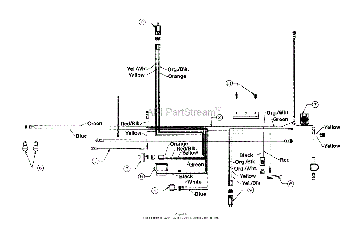 MTD 13BH670F062 (2000) Parts Diagram for Electrical B&S  