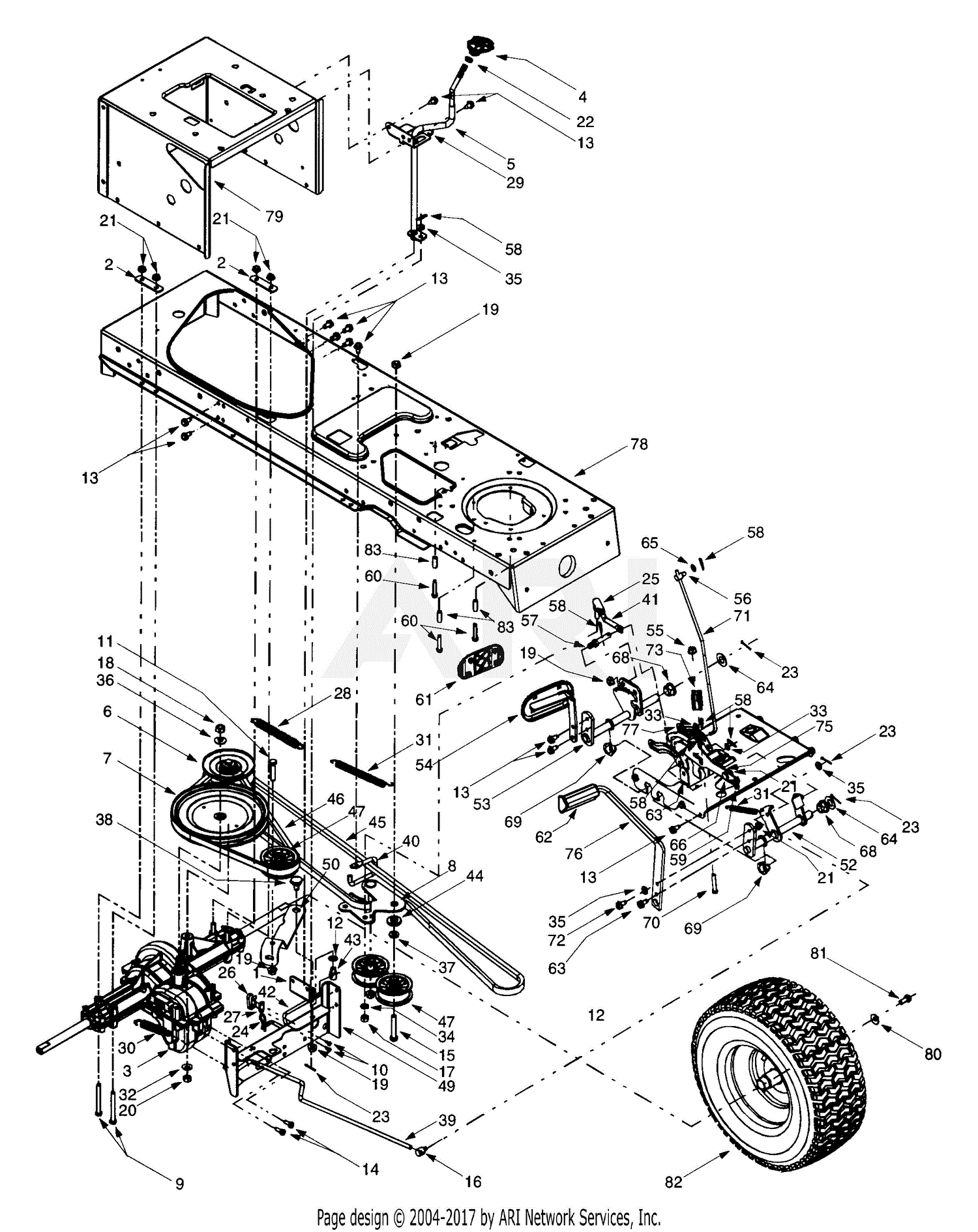 MTD 13AU608H016 (2000) Parts Diagram for Drive System