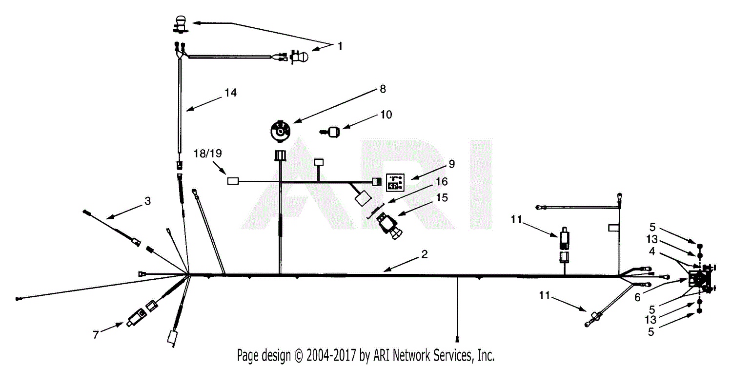 Mtd 13au608h016 2000 Parts Diagram For Electrical System