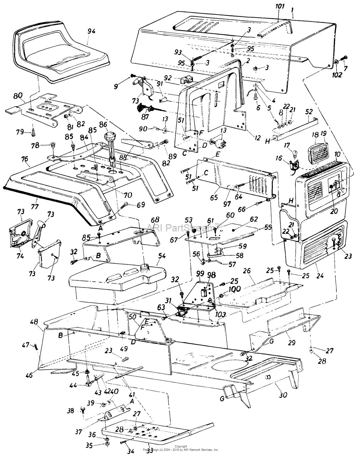 MTD 147-853-016 (4185-71) (1987) Parts Diagram for Parts01