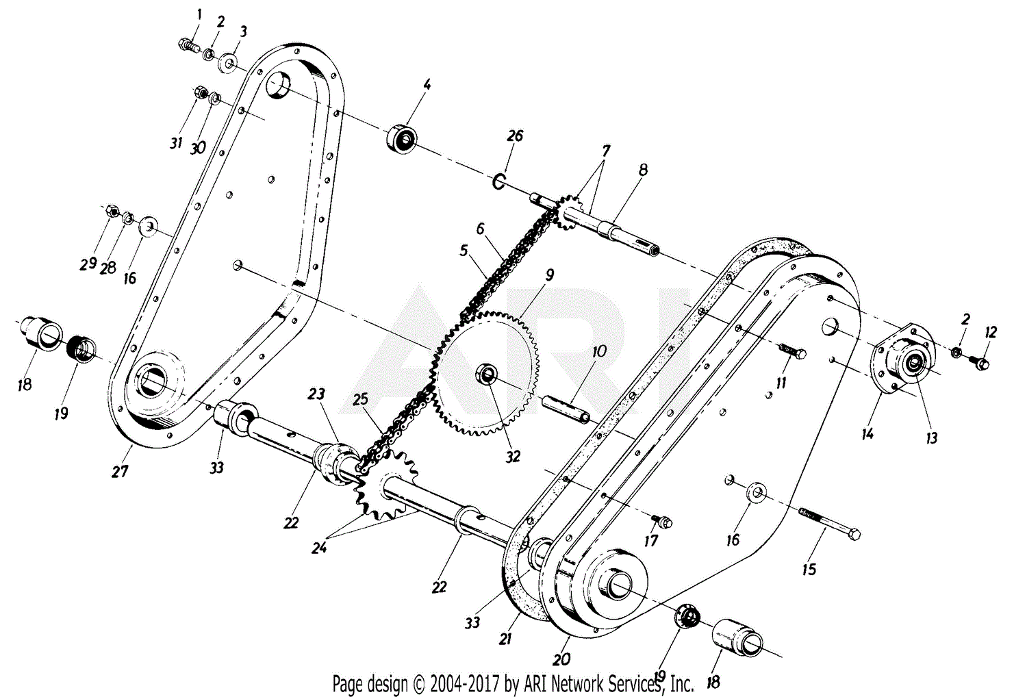 MTD Task Force Mdl 210310062/95528 Parts Diagram for Chain Case