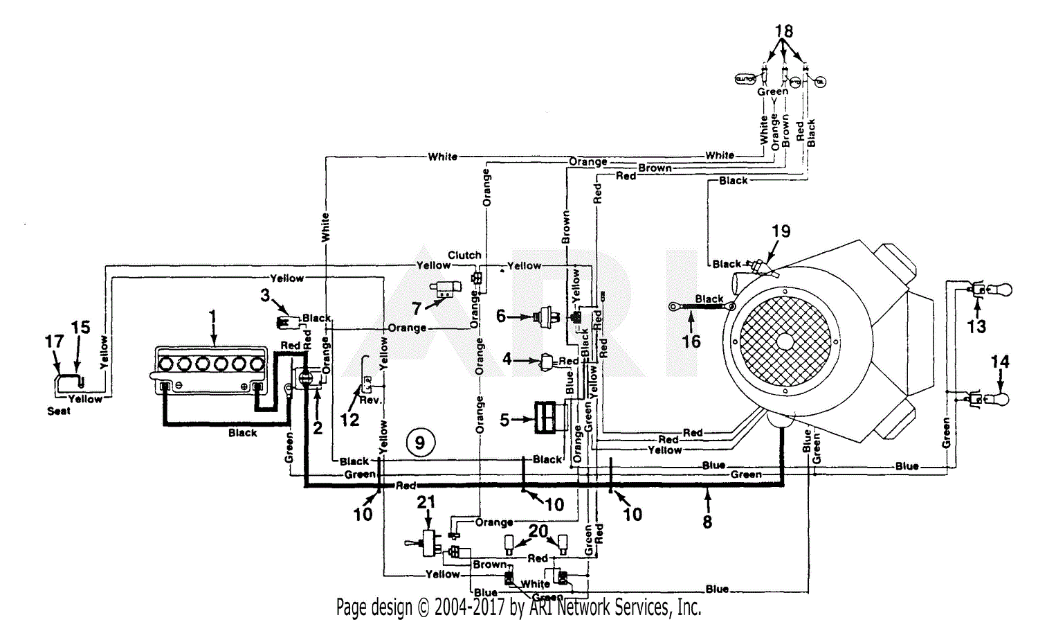 MTD 133Z619G019 (1993) Parts Diagram for Electrical/Switches