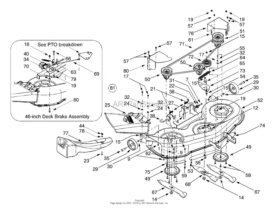 Mtd 13as607h352  2000  Parts Diagram For Deck Assembly  U0026quot H U0026quot