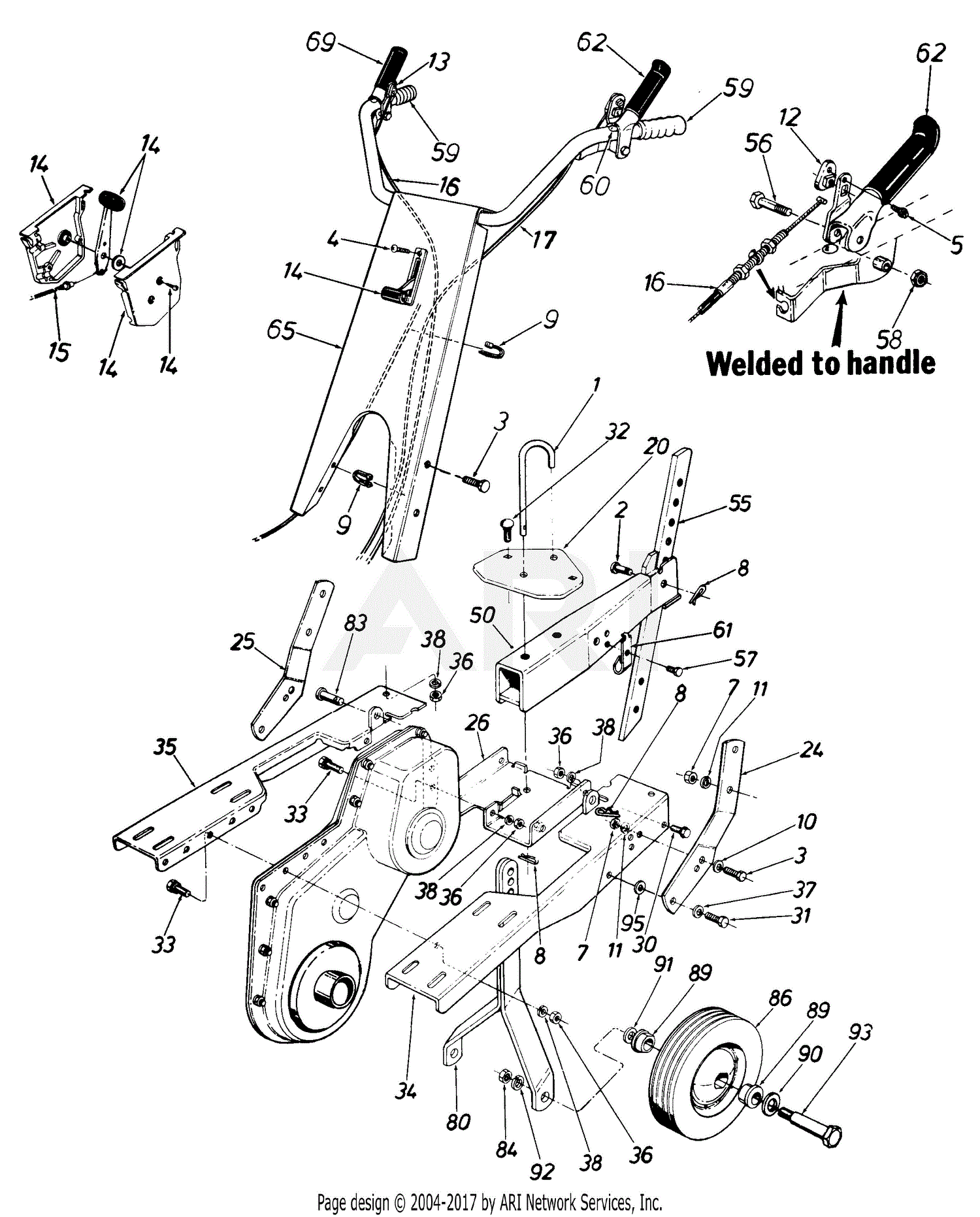 MTD Wizard Mdl 219-385-098/MTD2205A98 Parts Diagram for Parts