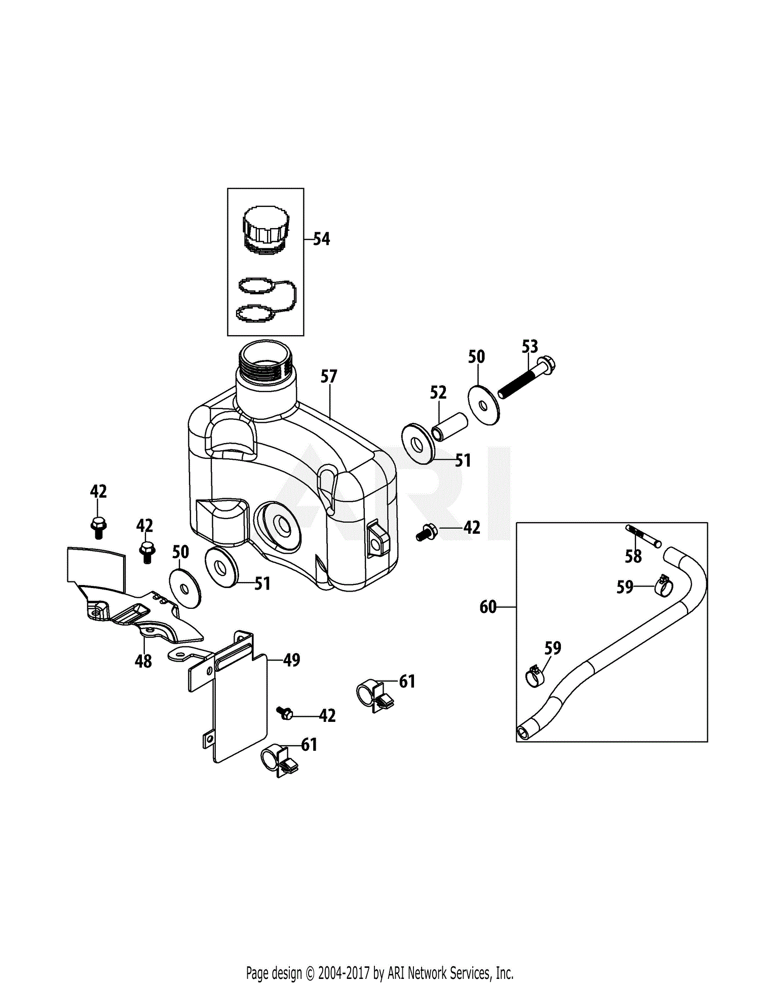 MTD 1P65BU Engine Parts Diagram for 1P65BU Fuel Tank