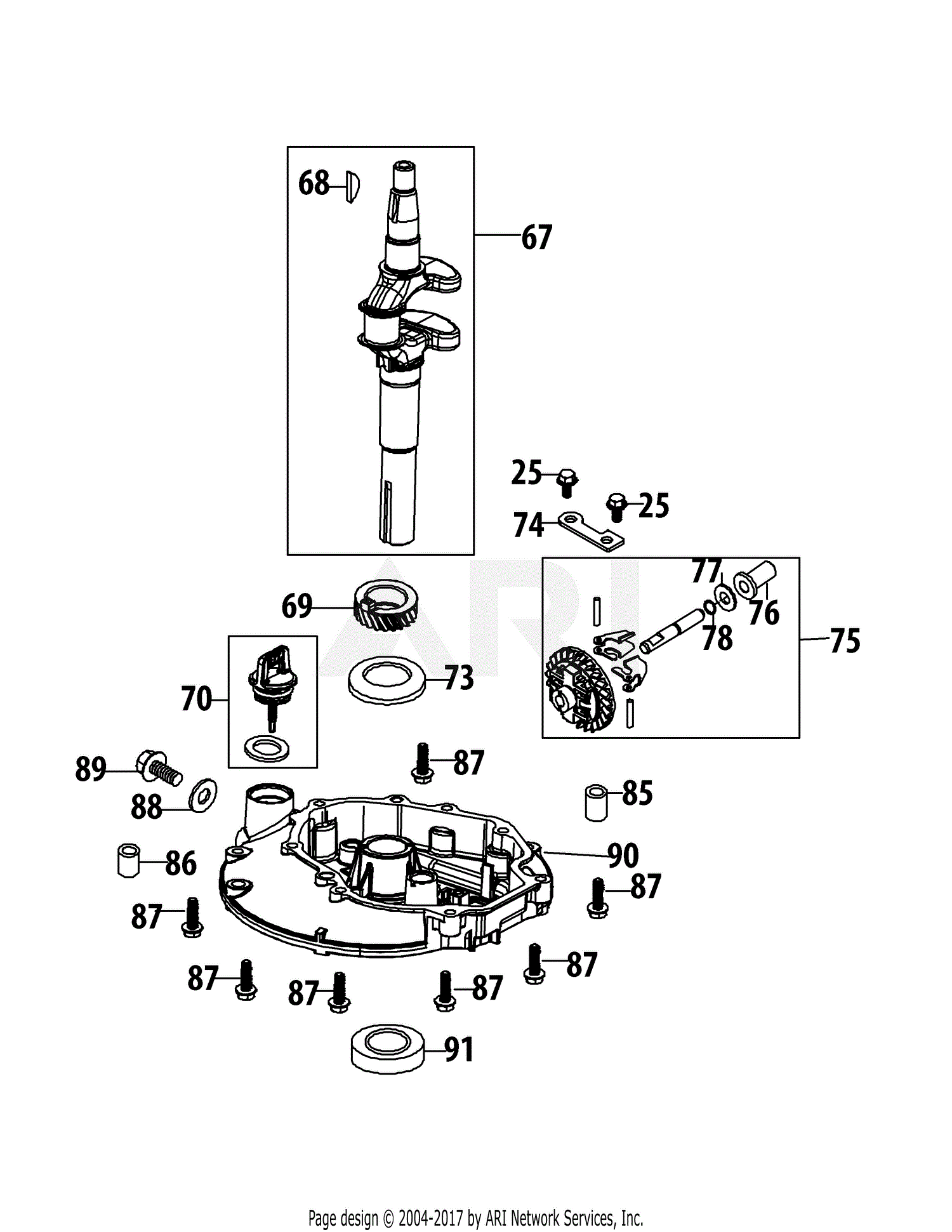 MTD 1T65RUA Engine Parts Diagram for 1T65RUA Crankshaft ... vertical shaft engine diagram 