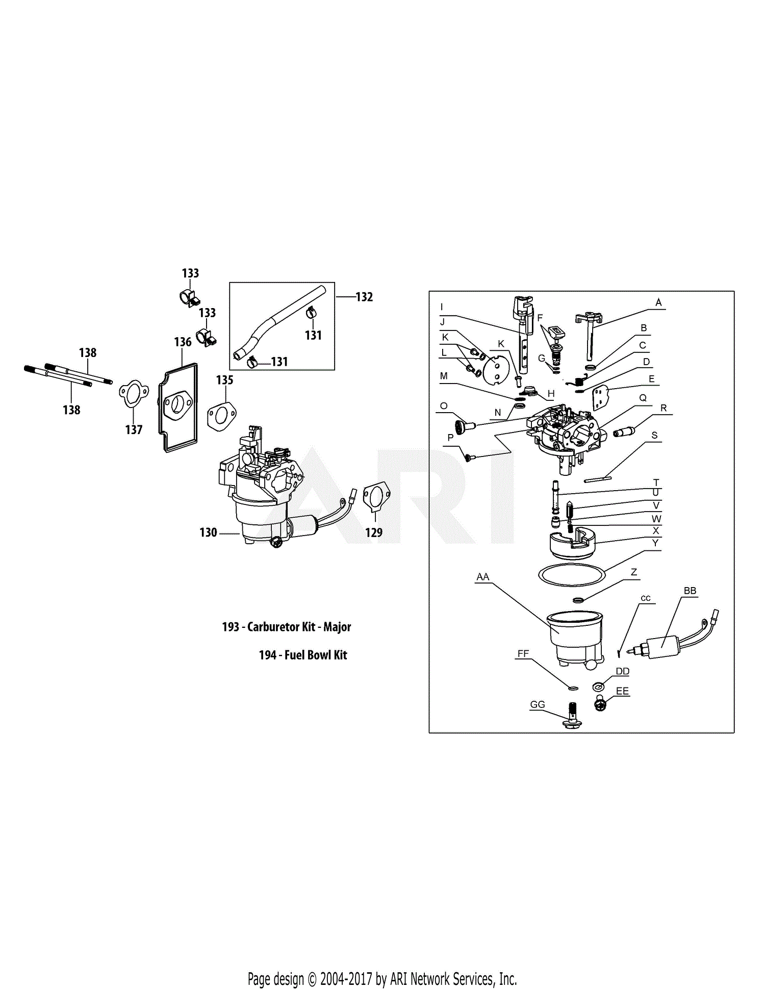 MTD 4P90JUC Engine Parts Diagram for 4P90JUC Carburetor Assembly