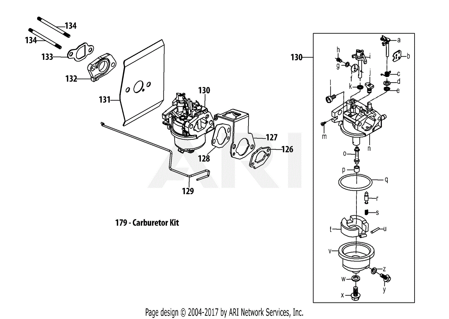 MTD 5X65RU Engine Parts Diagram for 5X65RU Carburetor